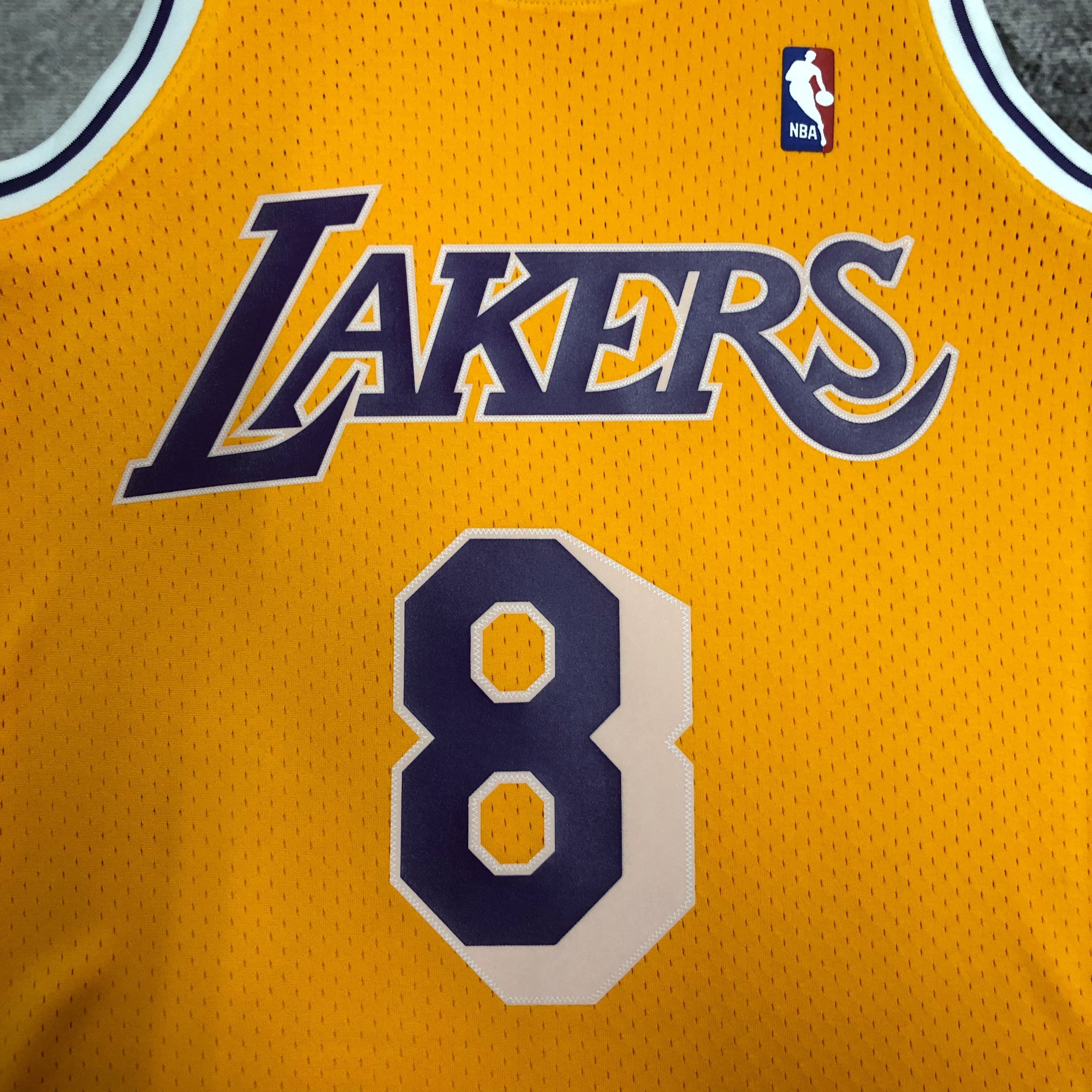 NBA Men Season 96-97 Los Angeles Lakers Yellow #8 BRYANT Jersey High Quality Name and Number Print - leoleo123123
