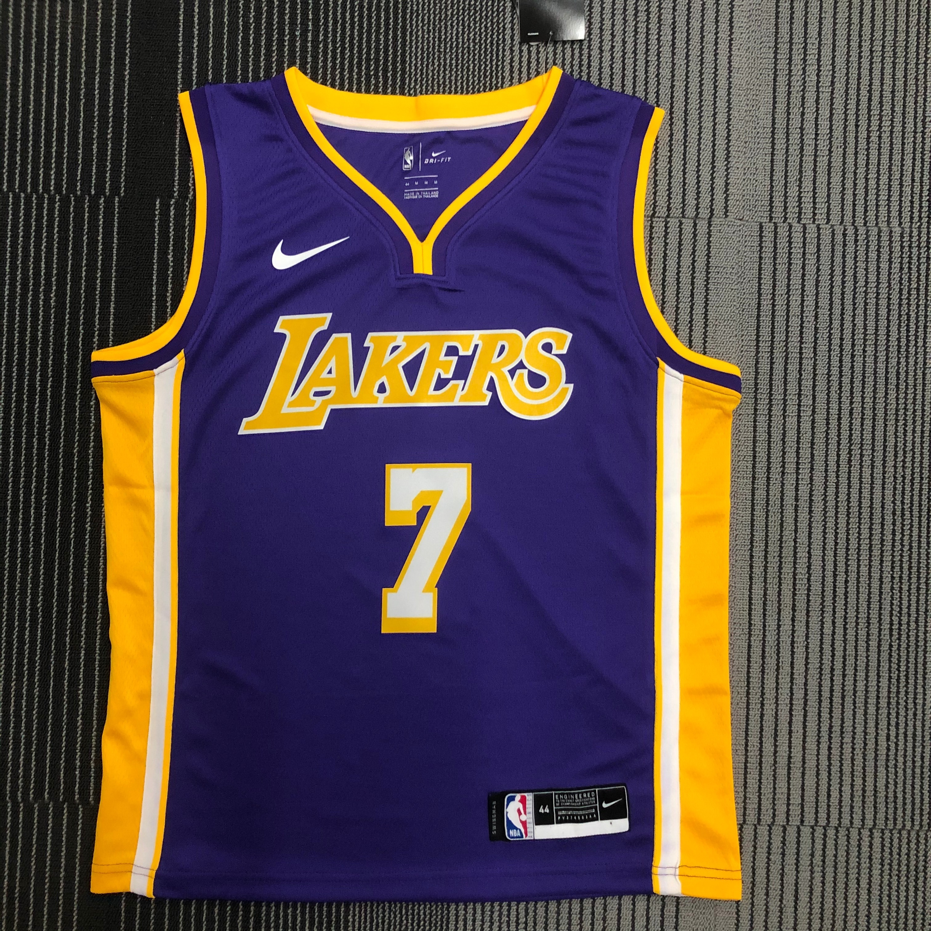 NBA Men Los Angeles Lakers Purple #7 ANTHONY V-neck Jersey High Quality Name and Number Print - leoleo123123