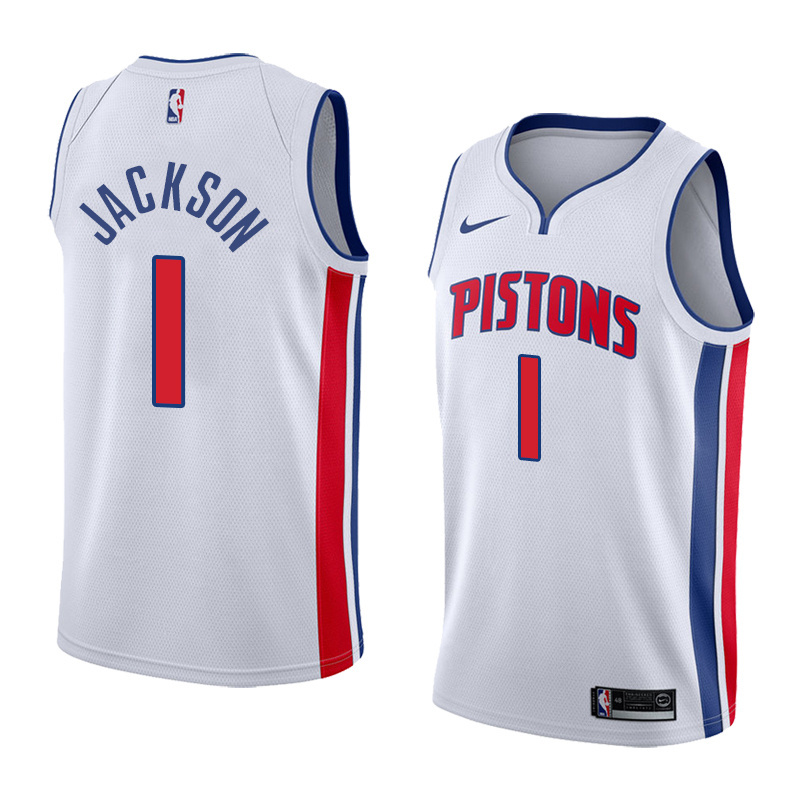 NBA Detroit Pistons White #1 JACKSON Jersey High Quality Name and Number Print - leoleo123123