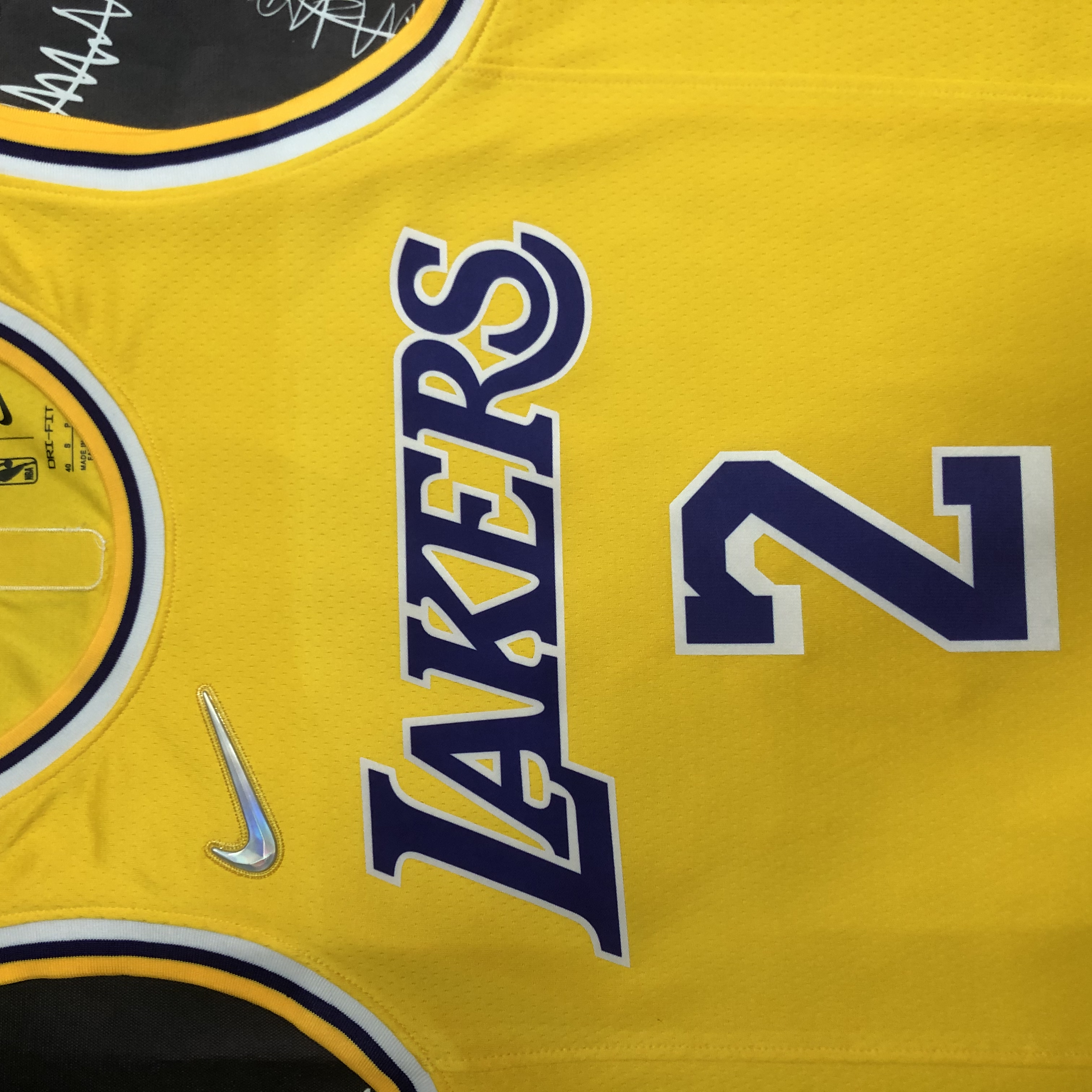 NBA 75th Anniversary Los Angeles Lakers Yellow Round Neck #2 IRVING Jersey High Quality Name and Number Print - leoleo123123