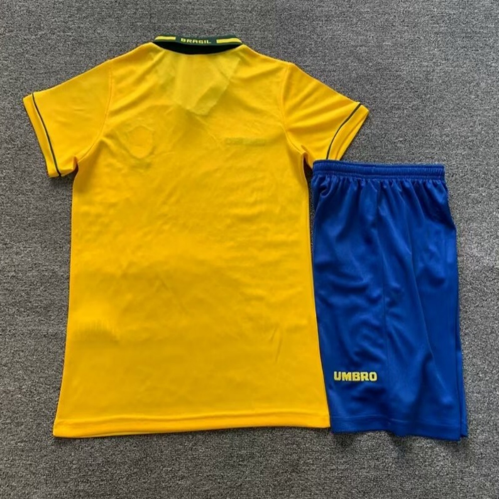 1994 Brazil Home Retro Kids Jersey - leoleo123123