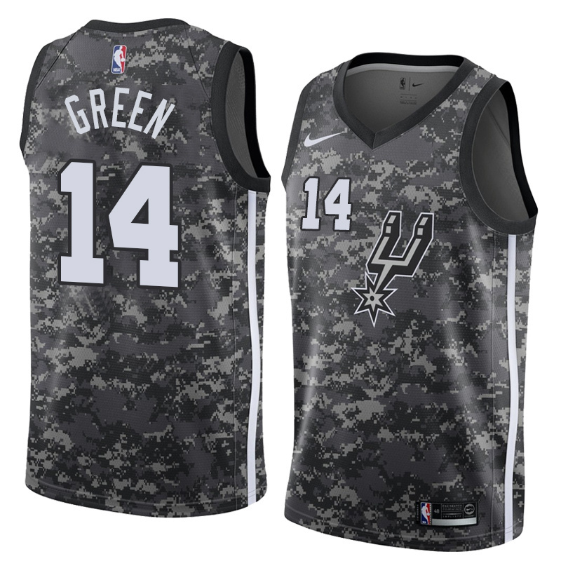 NBA Men San Antonio Spurs camouflage #14 GREEN Jersey High Quality Name and Number Print - leoleo123123