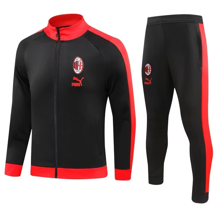 23/24 Ac Milan Black Jacket Tracksuit Thai Quality - leoleo123123