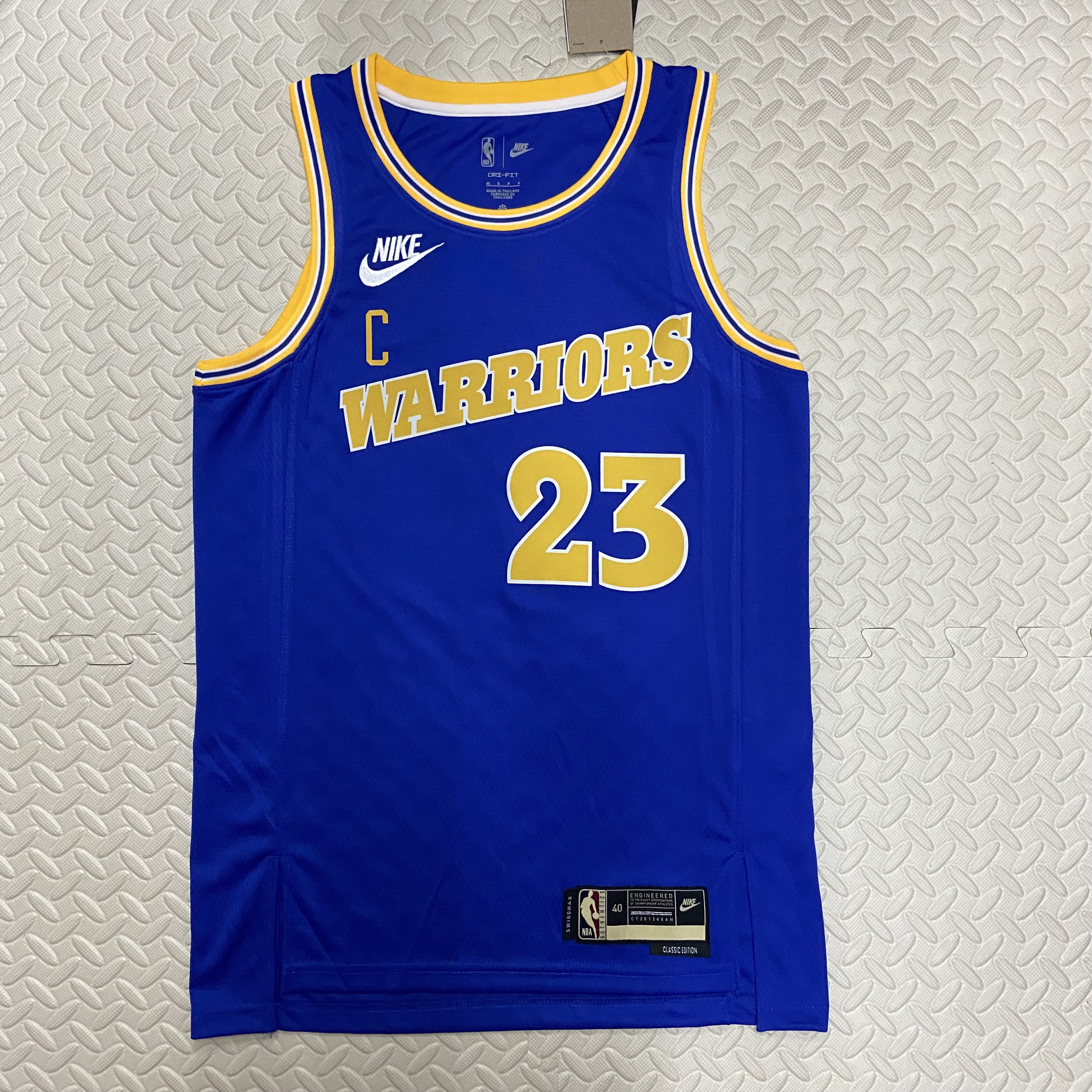NBA Men Season 2023 Golden State Warriors Blue Retro #23 GREEN Jersey High Quality Name and Number Print - leoleo123123