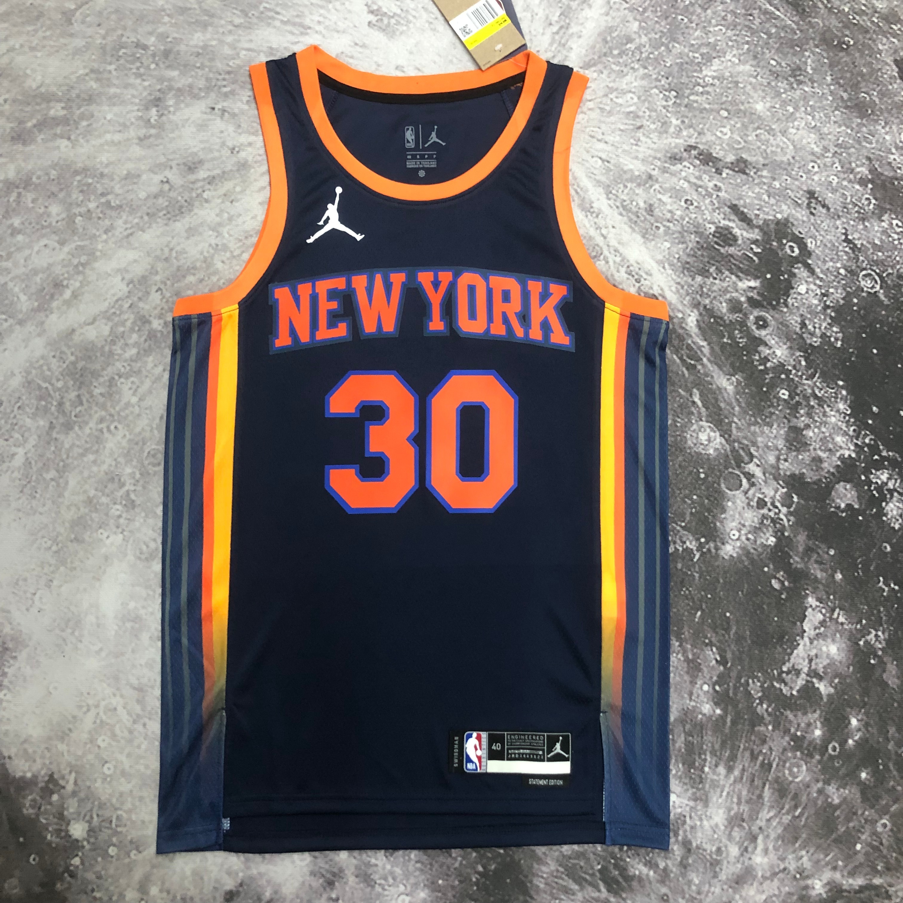 NBA Men 2023 New York Knicks Dark Blue with Jordan Logo #30 RANDLE Jersey High Quality Name and Number Print - leoleo123123