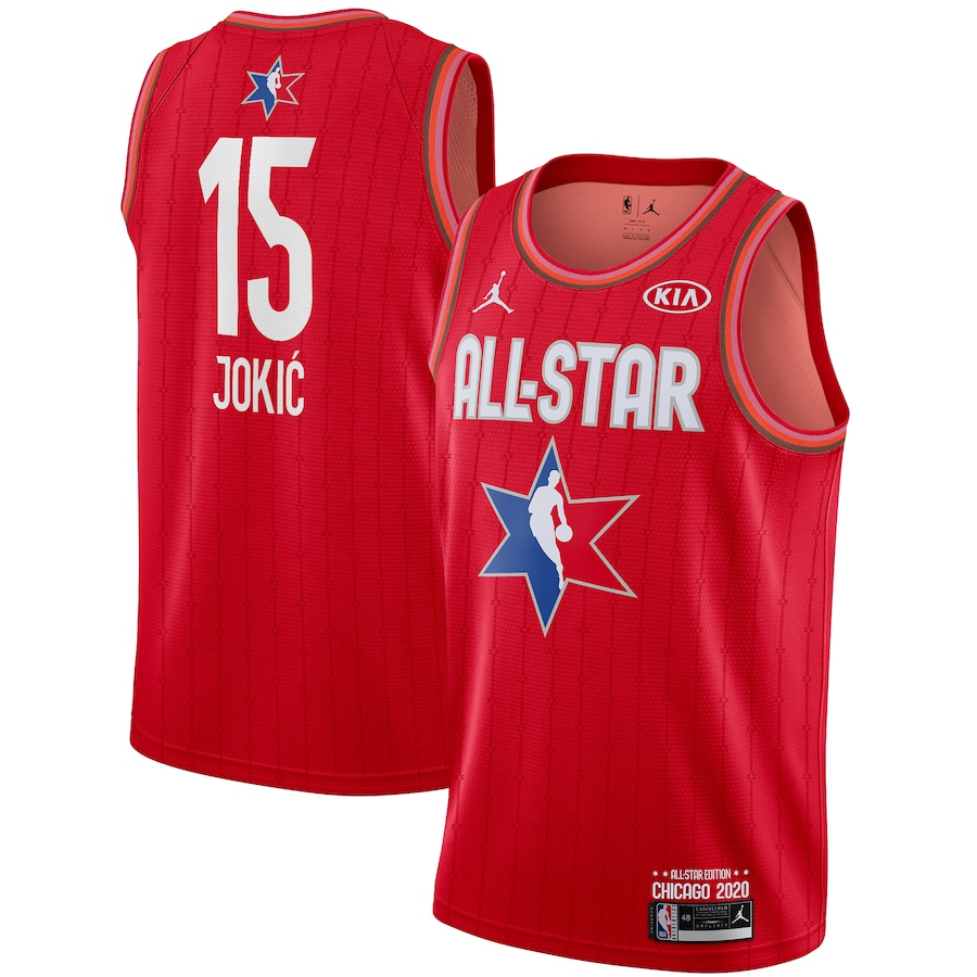 NBA Men 2020 All Star Jerseys Red #15 JOKIC Jersey High Quality Name and Number Print - leoleo123123