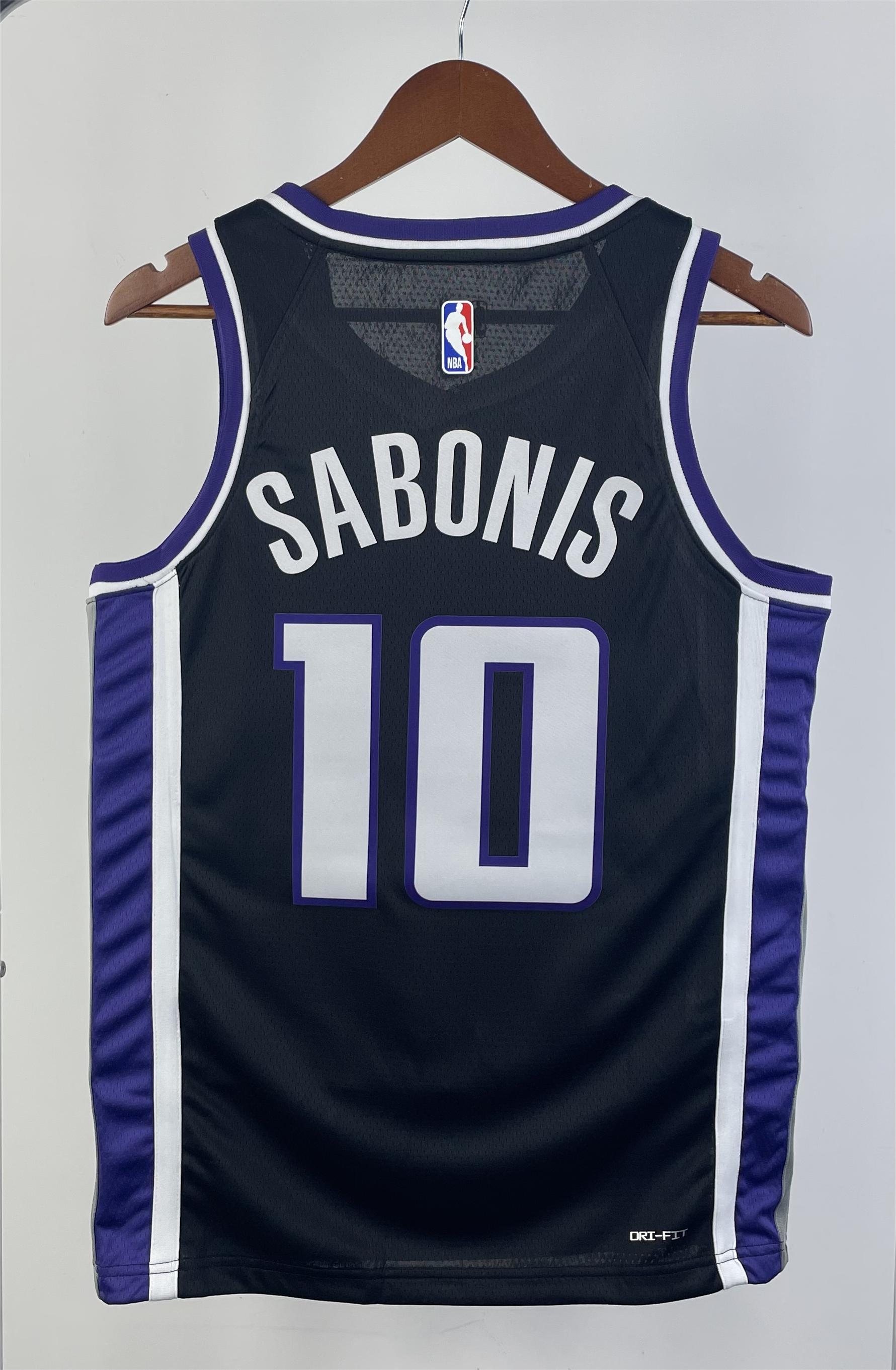 NBA Men 2024 Sacramento Kings Black #10 SABONIS Jersey High Quality Name and Number Print - leoleo123123