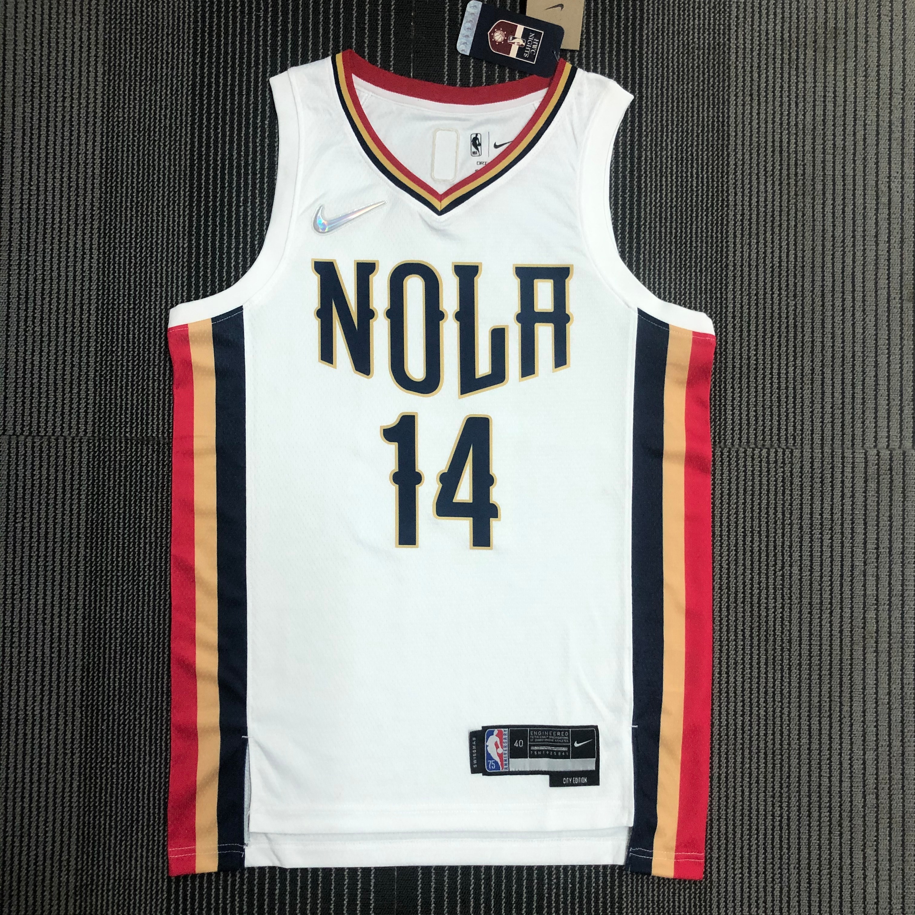 NBA Men Season 2022 New Orleans Pelicans White City #14 INGRAM Jersey High Quality Name and Number Print - leoleo123123