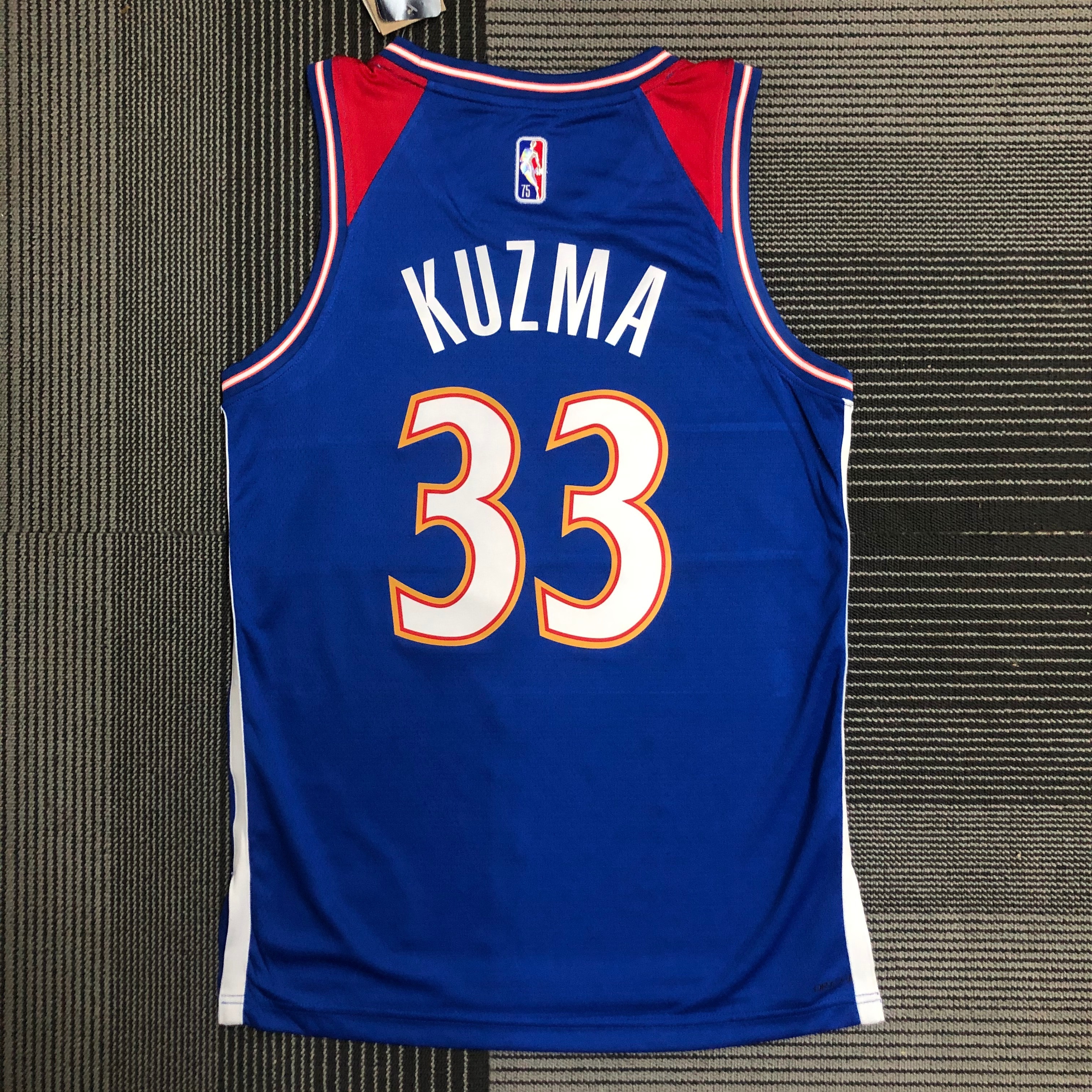 NBA Men 75th Anniversary Season 2022 Washington Wizards Blue #33 KUZMA Jersey High Quality Name and Number Print - leoleo123123