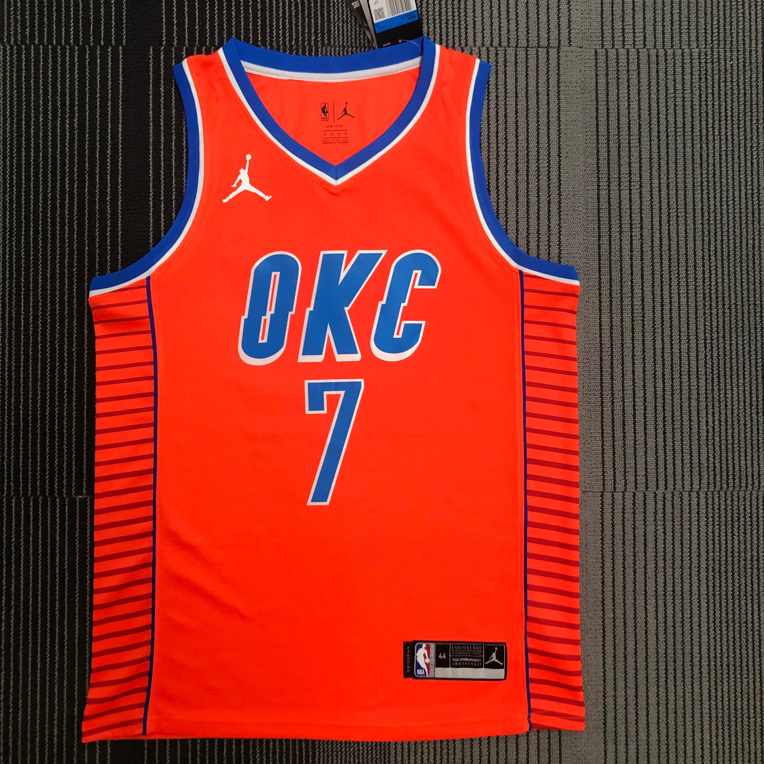 NBA New Season 2021 Men Oklahoma City Thunder Orange #7 ANTHONY Jersey High Quality Name and Number Print - leoleo123123