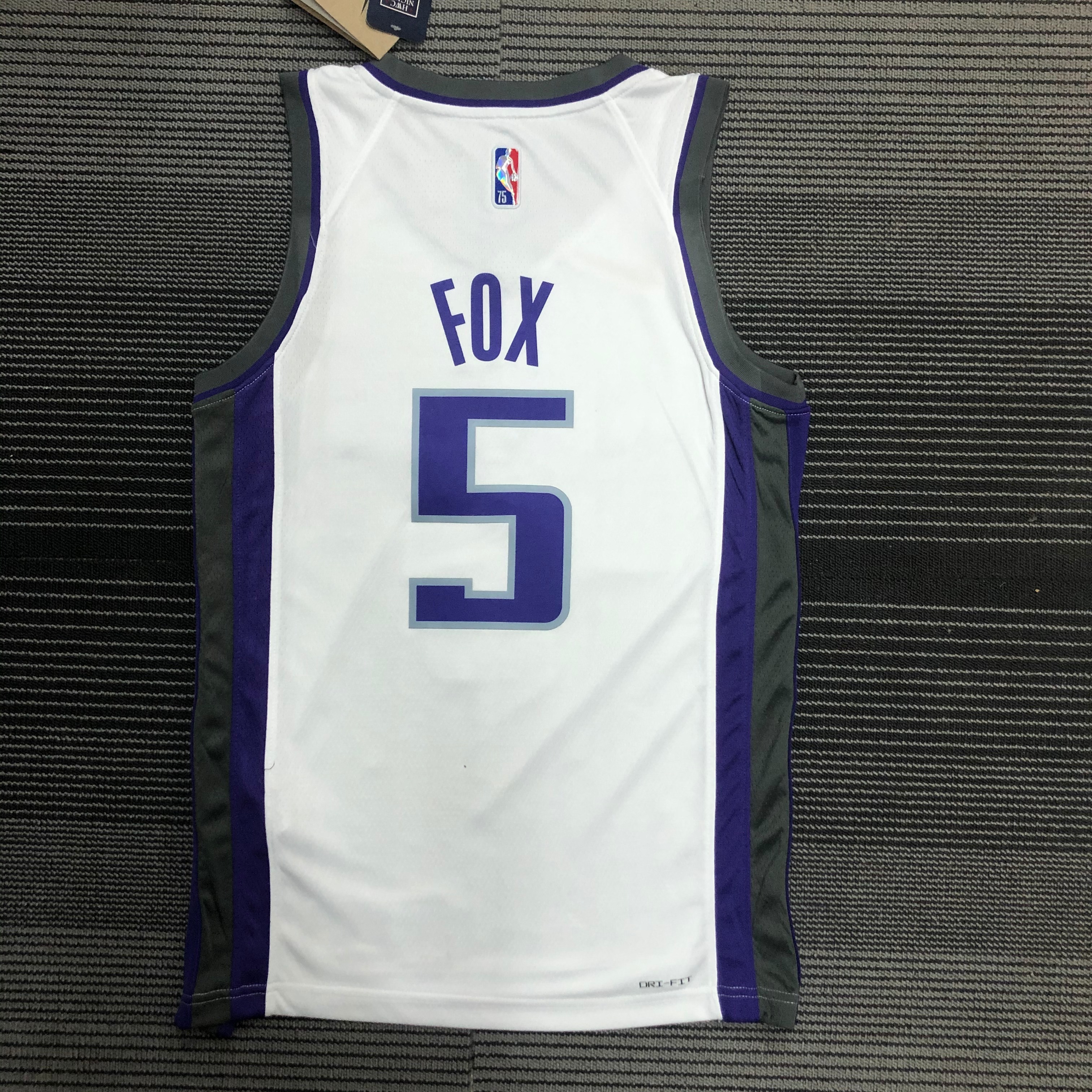 NBA 75th Anniversary Sacramento Kings White #5 FOX Jersey High Quality Name and Number Print - leoleo123123