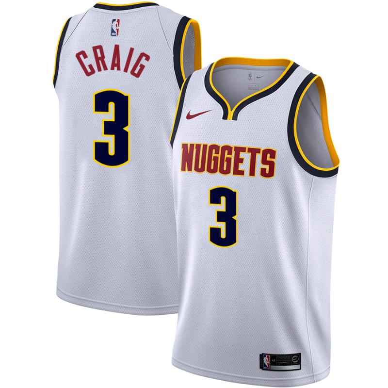 NBA Men Denver Nuggets White #3 CRAIG Jersey High Quality Name and Number Print - leoleo123123