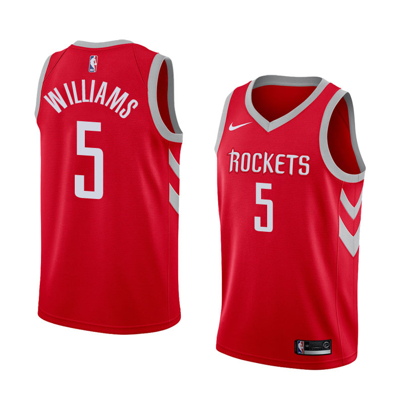 NBA Men Houston Rockets Red #5 WILLIAMS Jersey High Quality Name and Number Print - leoleo123123