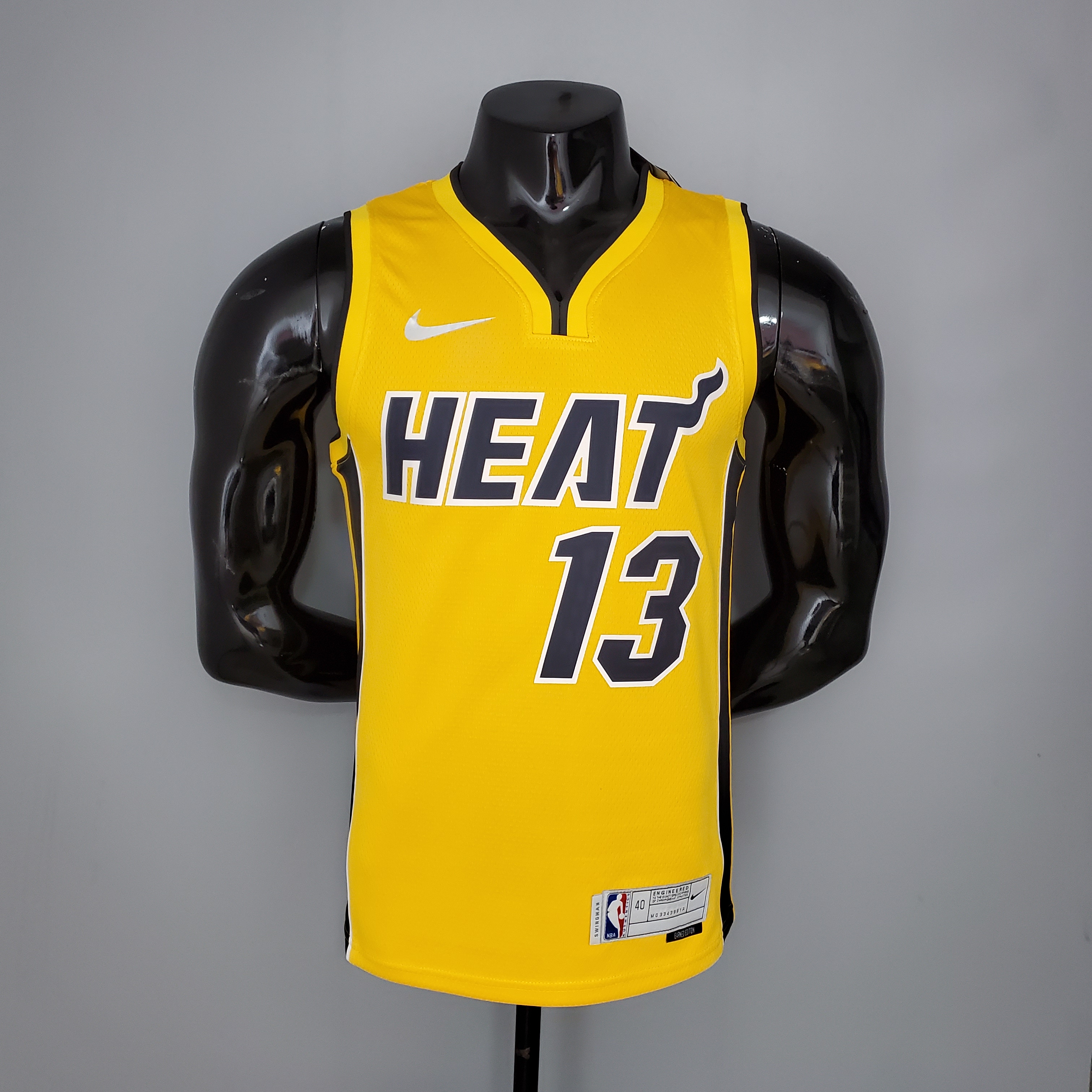 NBA Men Season 2021 Miami Heat Yellow Award Version #13 ADEBAYO Jersey High Quality Name and Number Print - leoleo123123