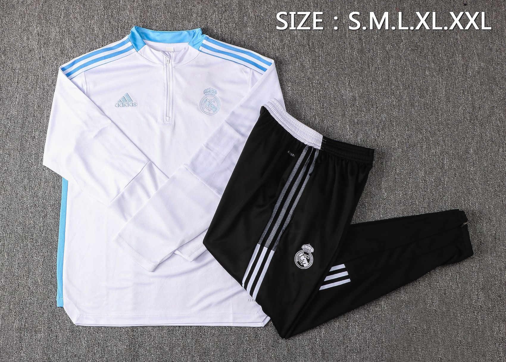 21-22 Real Madrid White Sweater Tracksuit Thai Quality - leoleo123123