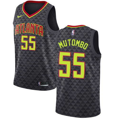 NBA Men Atlanta Hawks Black #55 MUTOMBO Jersey High Quality Name and Number Print - leoleo123123