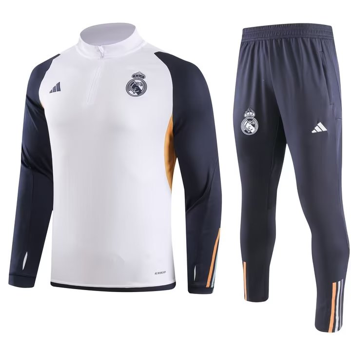 23/24 Real Madrid White Sweater Tracksuit Thai Quality - leoleo123123