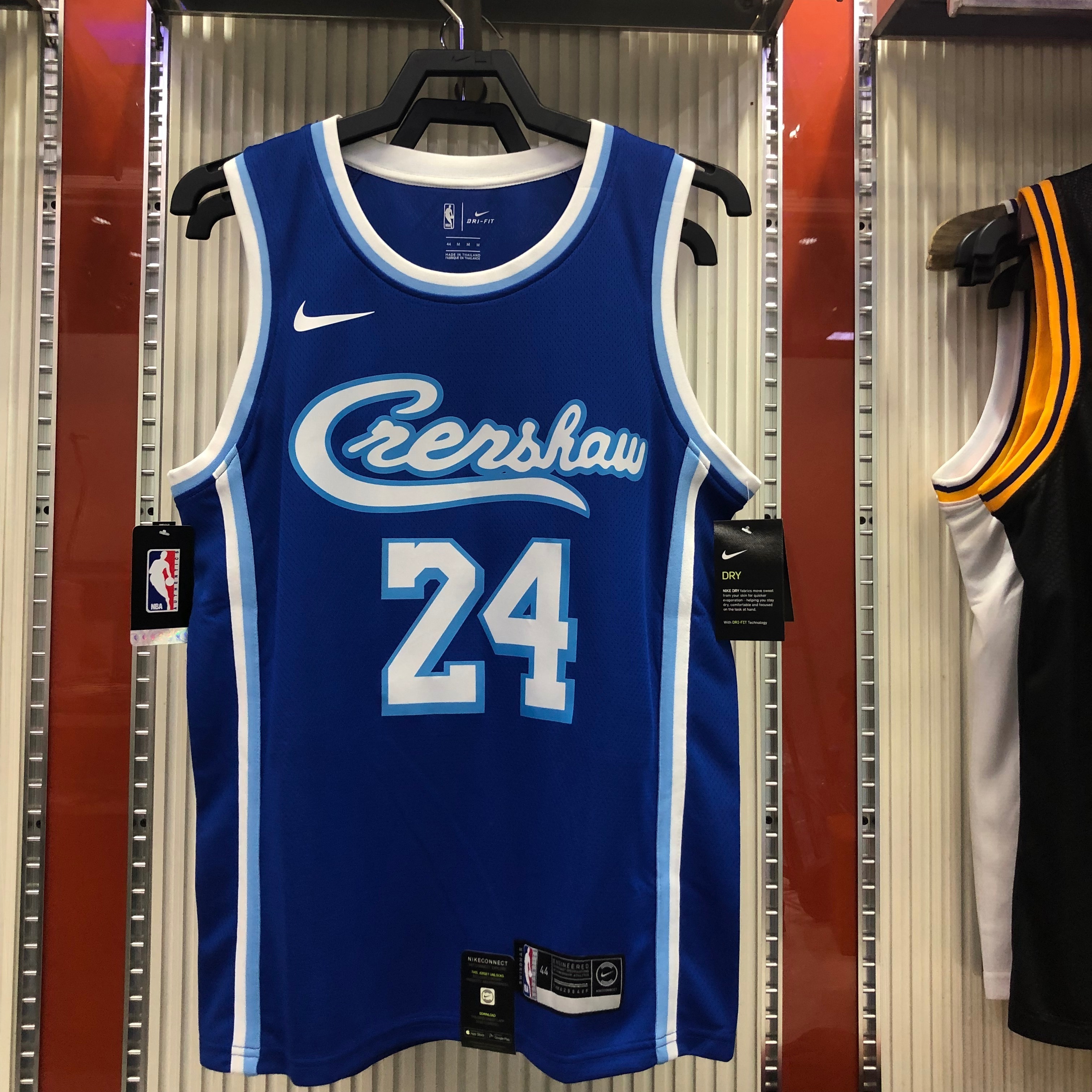 NBA Men Los Angeles Lakers Retro in Latin with Crenshaw #24 BRYANT Blue Round Neck Jersey High Quality Name and Number Print - leoleo123123