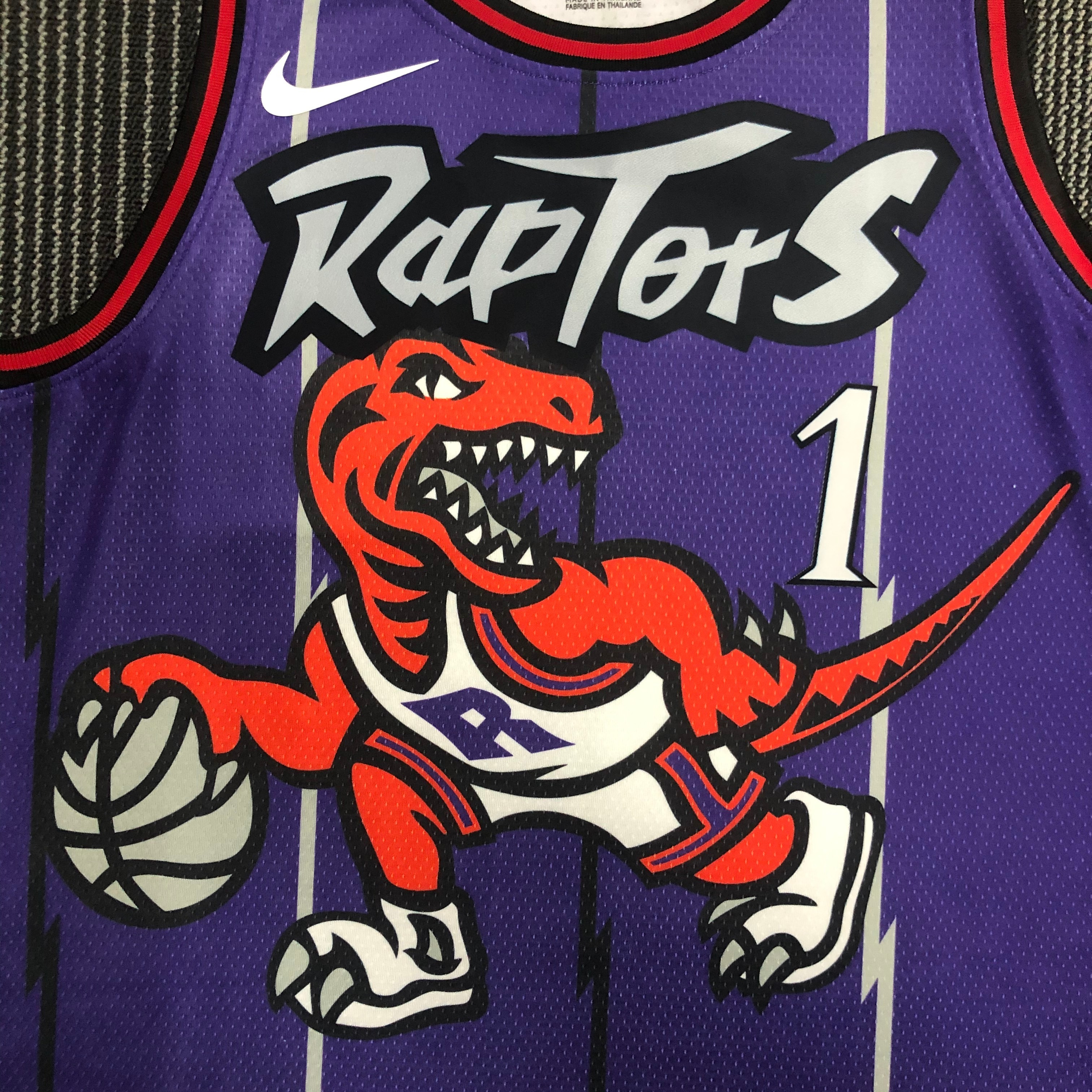 NBA Men Toronto Raptors Retro Purple #1 McGRADY Jersey High Quality Name and Number Print - leoleo123123