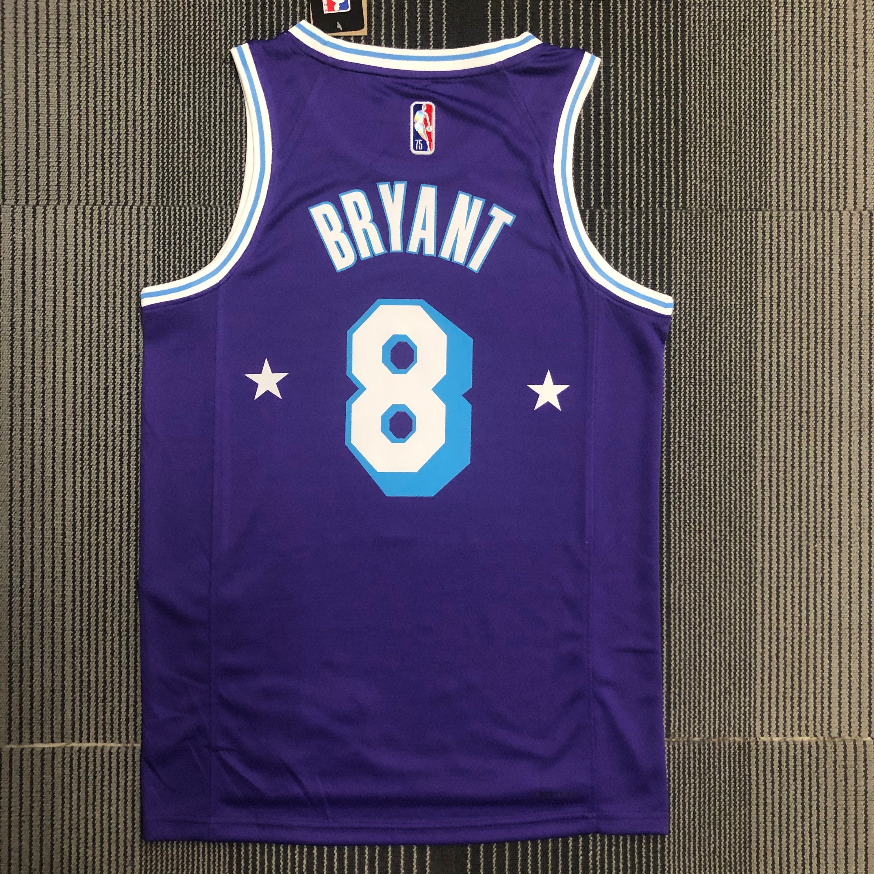 NBA Season 2022 75th Anniversary Los Angeles Lakers Purple Round Neck #8 BRYANT Jersey High Quality Name and Number Print - leoleo123123