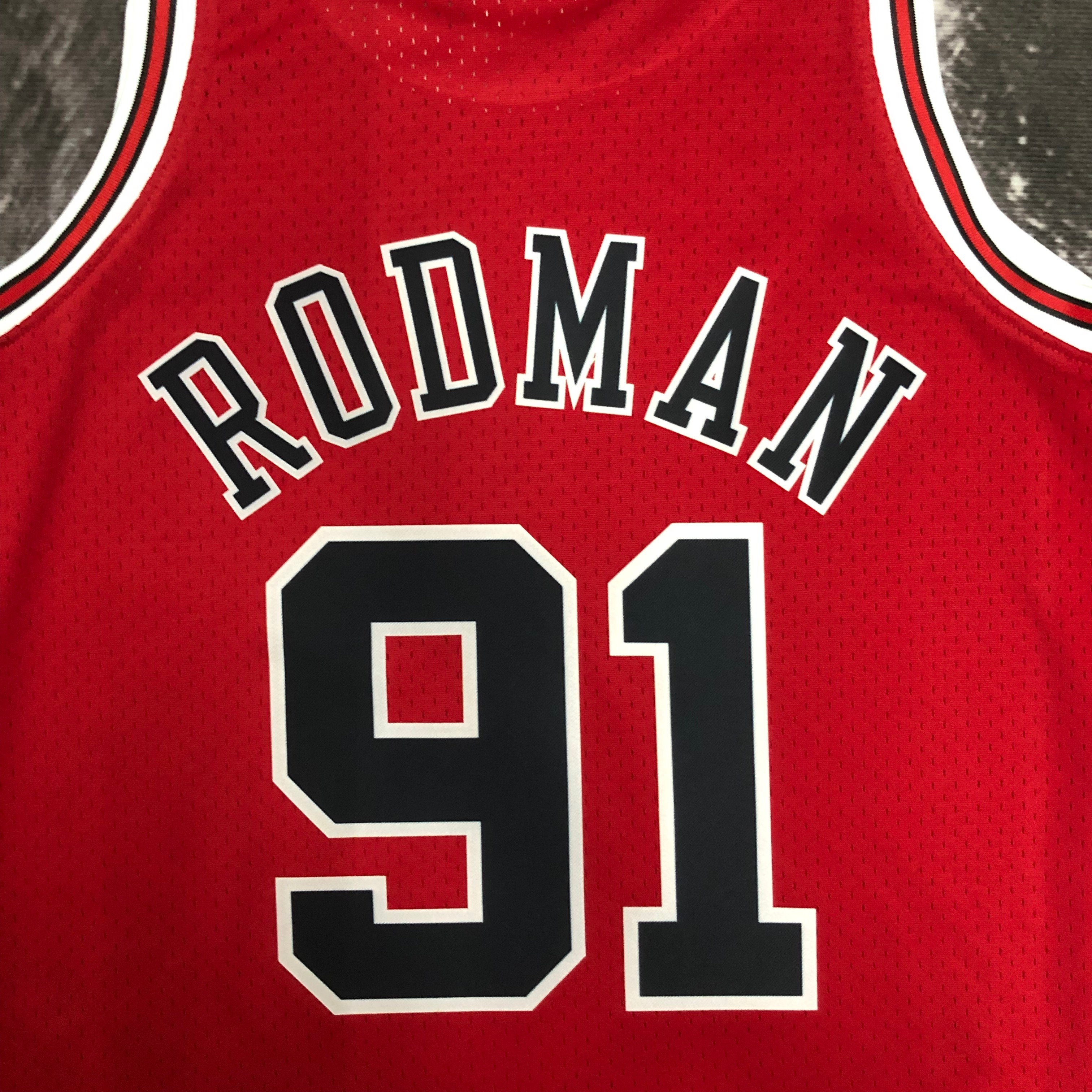 NBA Men Season 1998 Retro Chicago Bulls Red #91 RODMAN Jersey High Quality Name and Number Print - leoleo123123