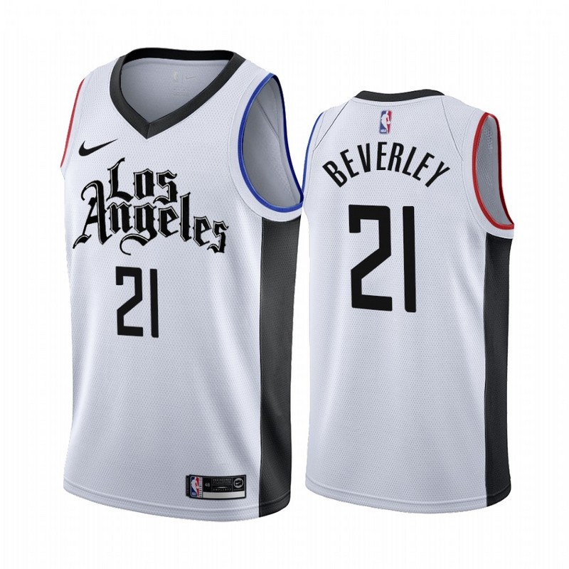 NBA Men Los Angeles Clippers 19-20 Season White #21 BEVERLEY Jersey High Quality Name and Number Print - leoleo123123