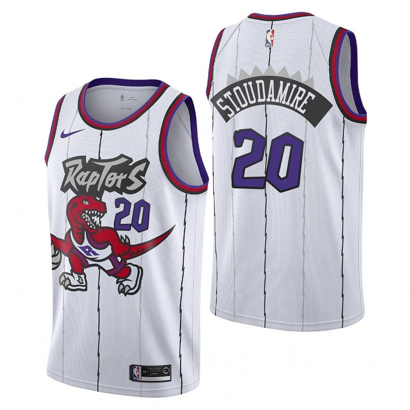 NBA Men Toronto Raptors Classical White #20 STOUDAMIRE Jersey with Drangon High Quality Name and Number Print - leoleo123123