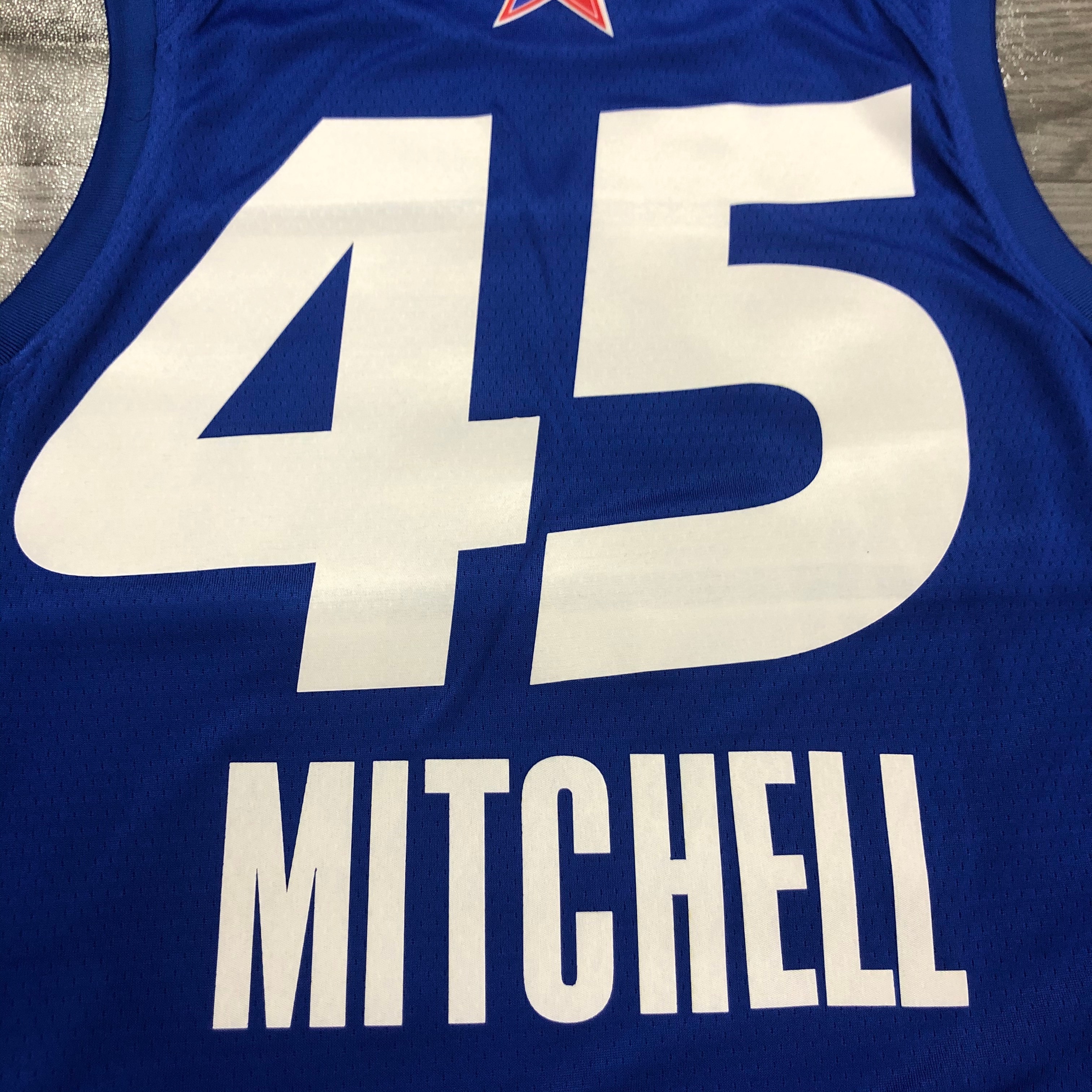 NBA Men 2021 All Star Jerseys Blue #45 MITCHELL Jersey High Quality Name and Number Print - leoleo123123