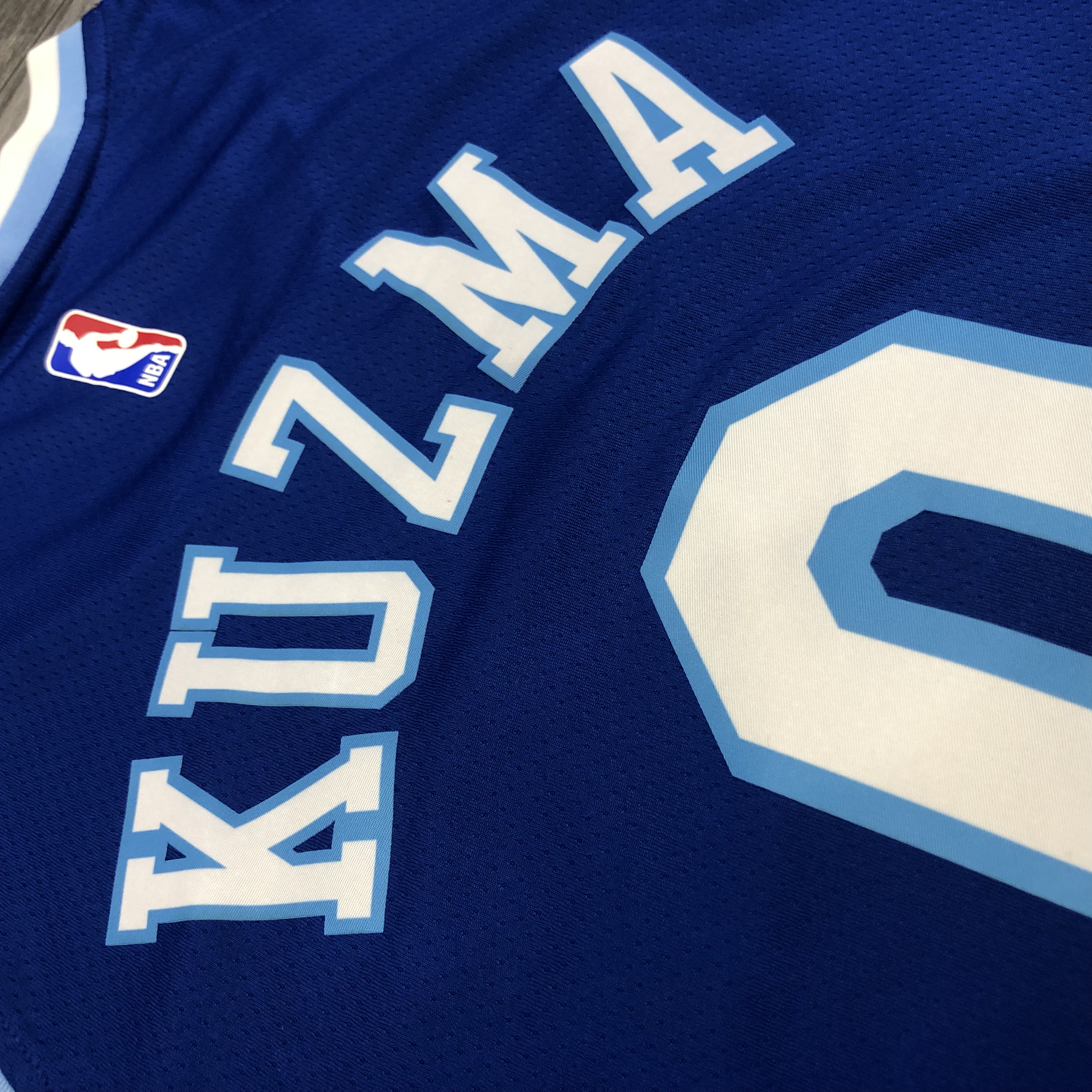 NBA Men Los Angeles Lakers Retro in Latin with Crenshaw #0 KUZMA Blue Round Neck Jersey High Quality Name and Number Print - leoleo123123