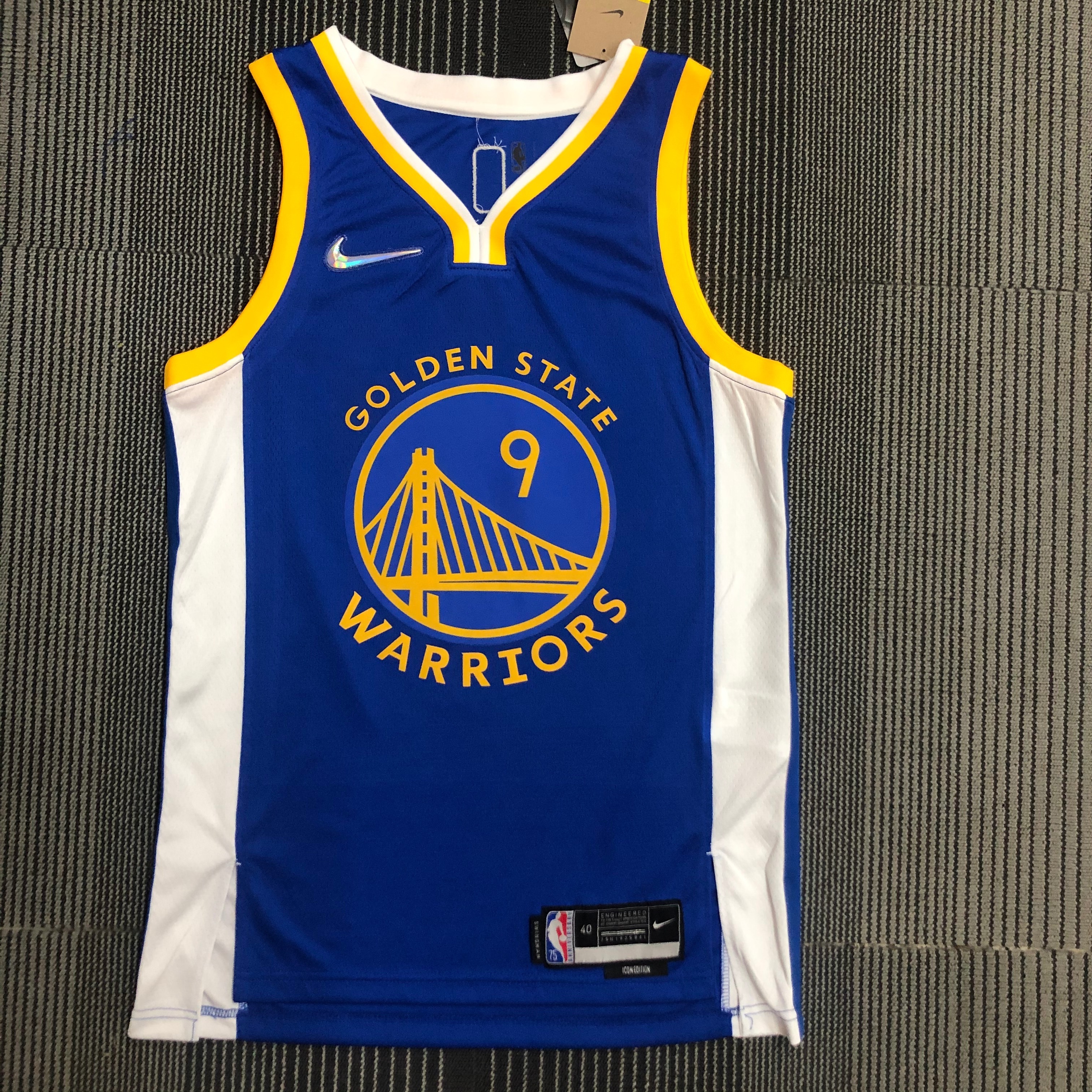 NBA Men 75th Anniversary Golden State Warriors Blue V-neck #9 IGUODALA Jersey High Quality Name and Number Print - leoleo123123