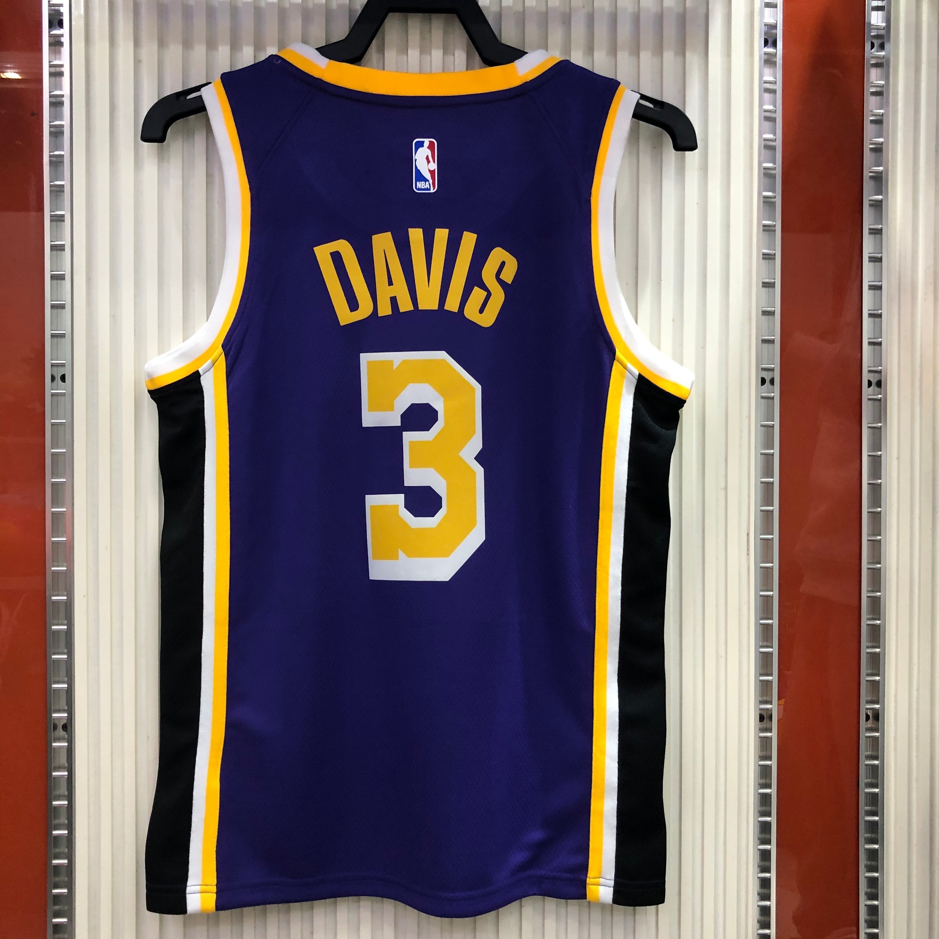 NBA Men Season 2021 Los Angeles Lakers #3 DAVIS Purple Round Neck with Jordan logo Jersey High Quality Name and Number Print - leoleo123123