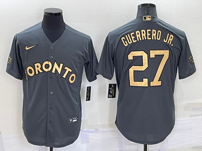Toronto Blue Jays Vladimir GUERRERO JR. #27 Grey Baseball Jersey - leoleo123123