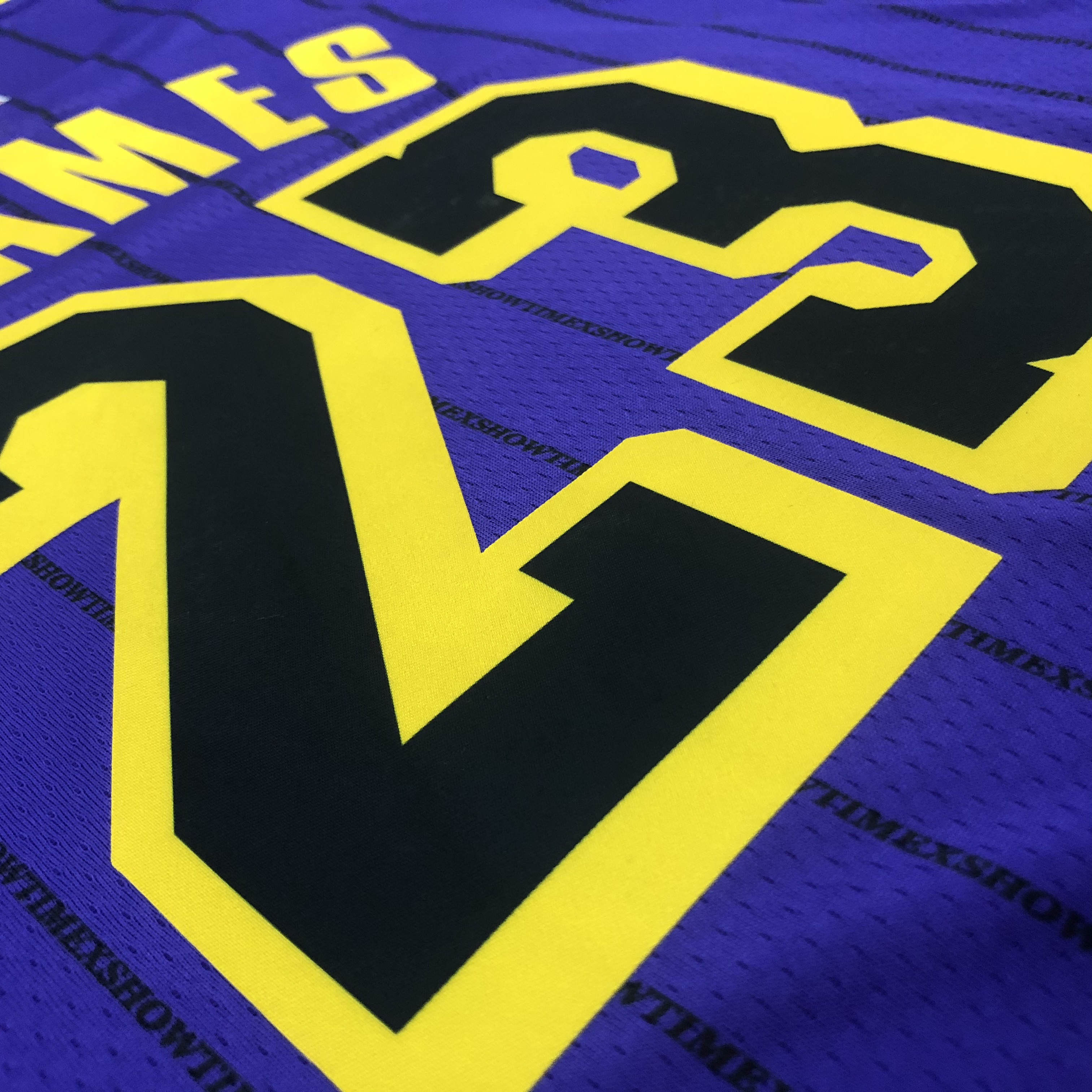 NBA Men Los Angeles Lakers Retro Purple with Black Lines #23 JAMES Round Neck Jersey High Quality Name and Number Print - leoleo123123