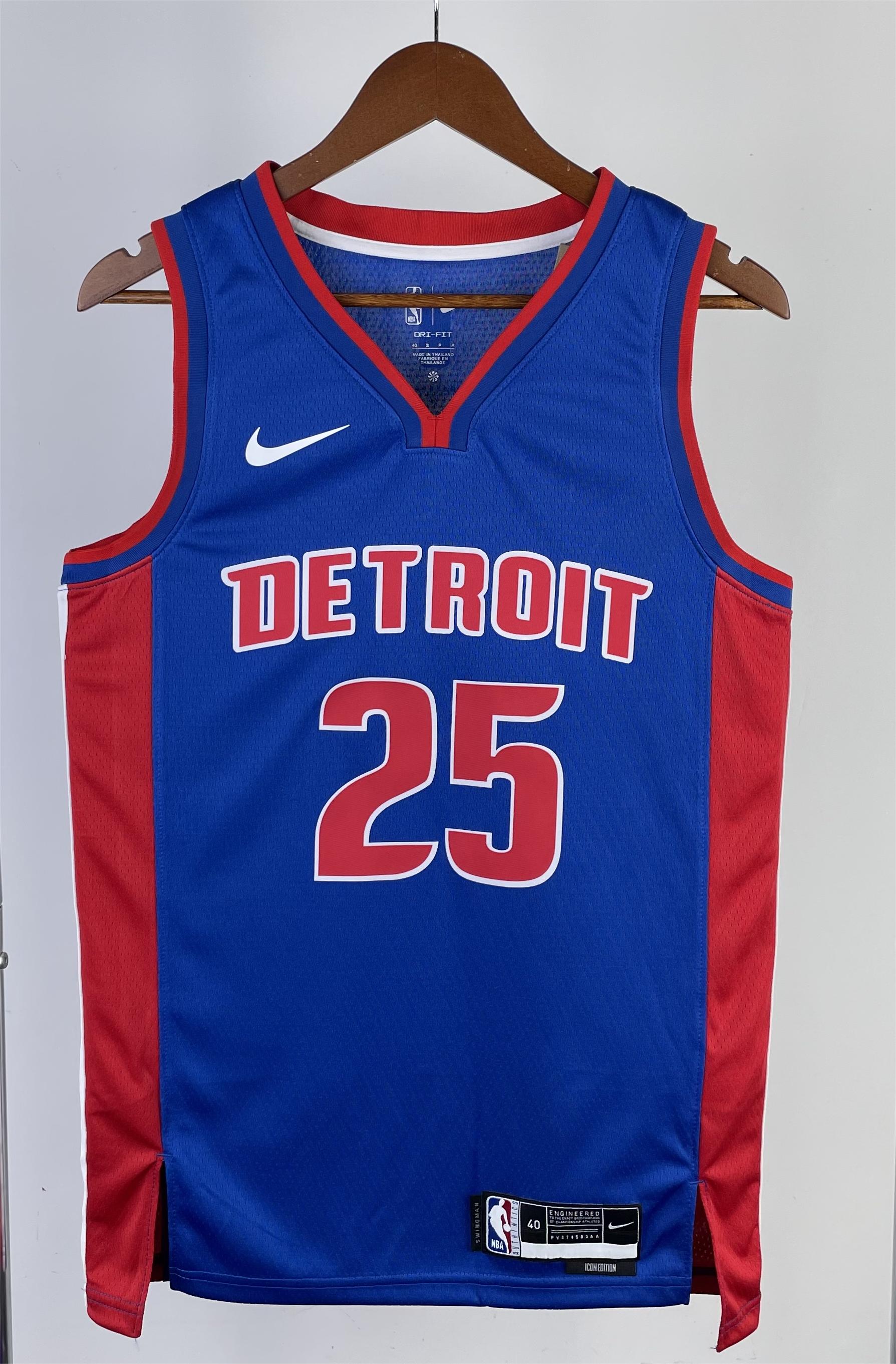 NBA Season 2023 Detroit Pistons Blue #25 ROSE Jersey High Quality Name and Number Print - leoleo123123