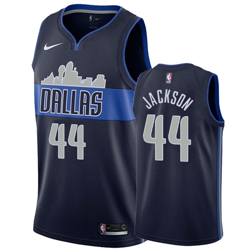 NBA Men Dallas Mavericks Dark Blue with Snow Mountain #44 JACKSON Jersey High Quality Name and Number Print - leoleo123123