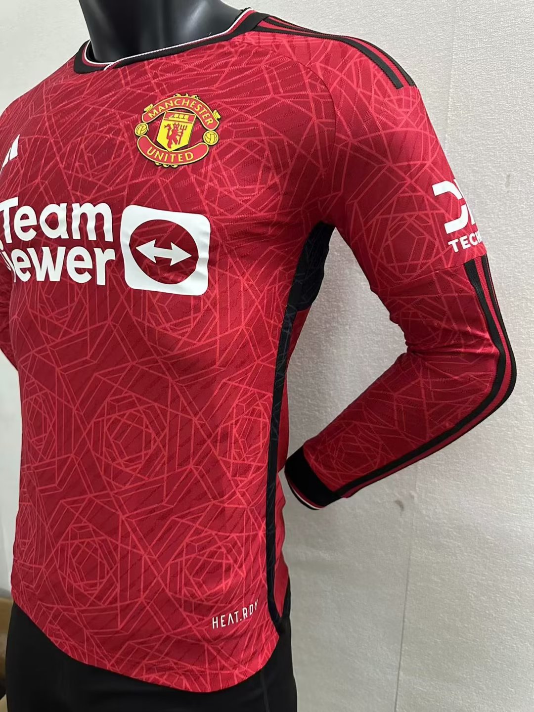 23/24 Man United Home Jersey Long Sleeve Player Version 1:1 Quality - leoleo123123