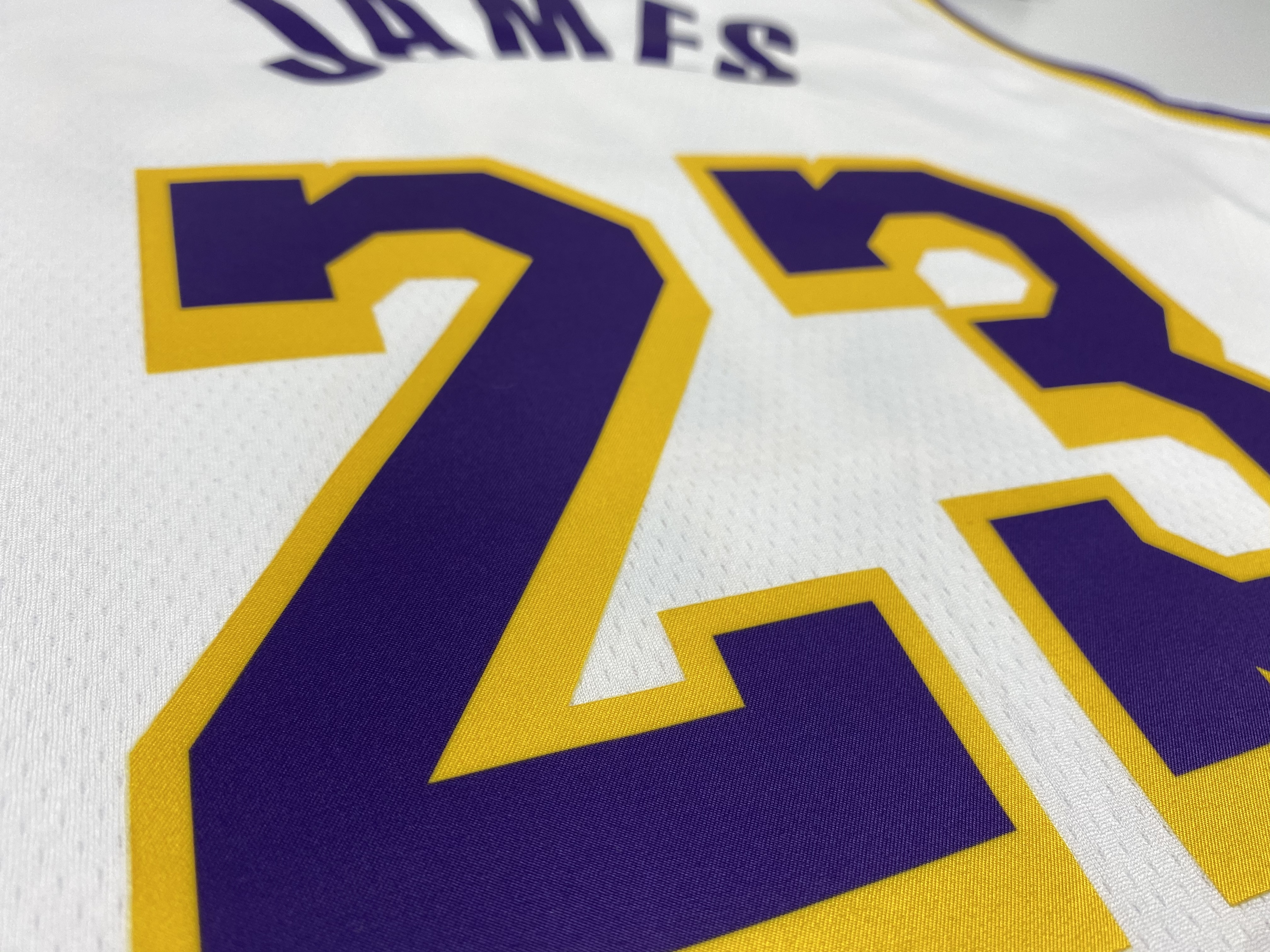 NBA Men Los Angeles Lakers #23 JAMES Retro White Round Neck Jersey High Quality Name and Number Print - leoleo123123