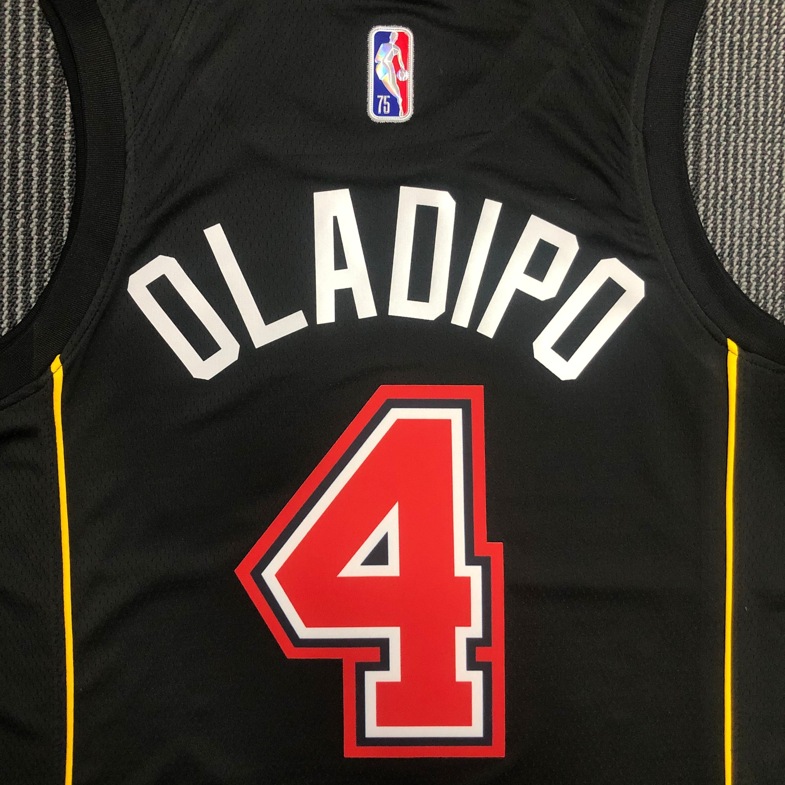 NBA Men 75th Anniversary Season 2022 Miami Heat Black #4 DLADIPO Jersey High Quality Name and Number Print - leoleo123123