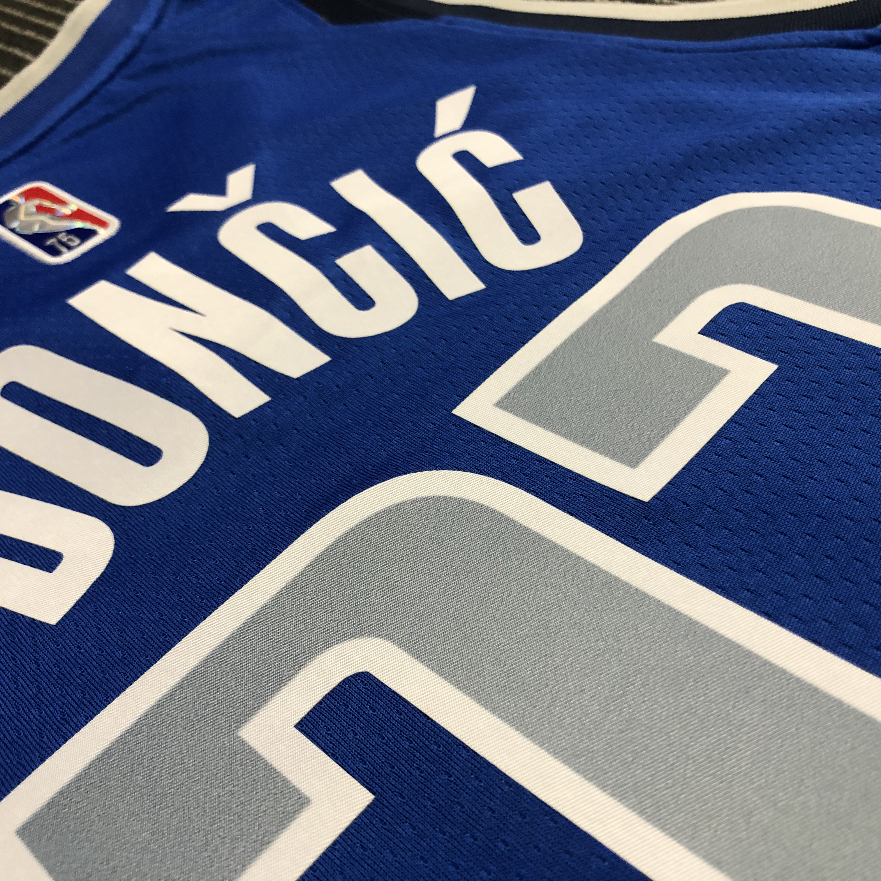 NBA Men 75th Anniversary Dallas Mavericks Blue #77 DONCIC Jersey High Quality Name and Number Print - leoleo123123