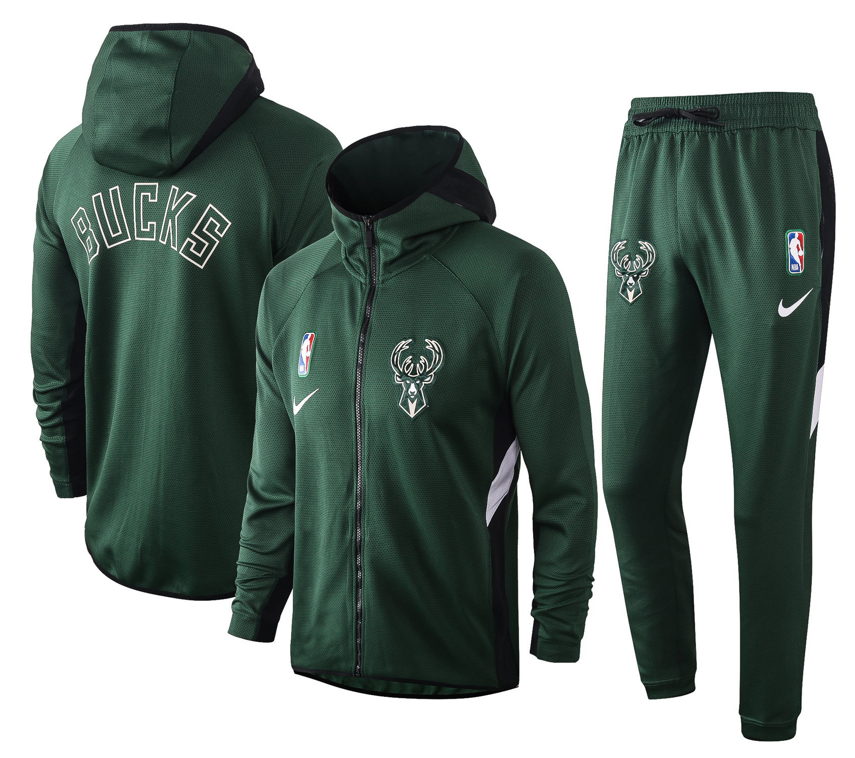 NBA Milwaukee Bucks Green with Cap Jacket Tracksuit High Quality - leoleo123123