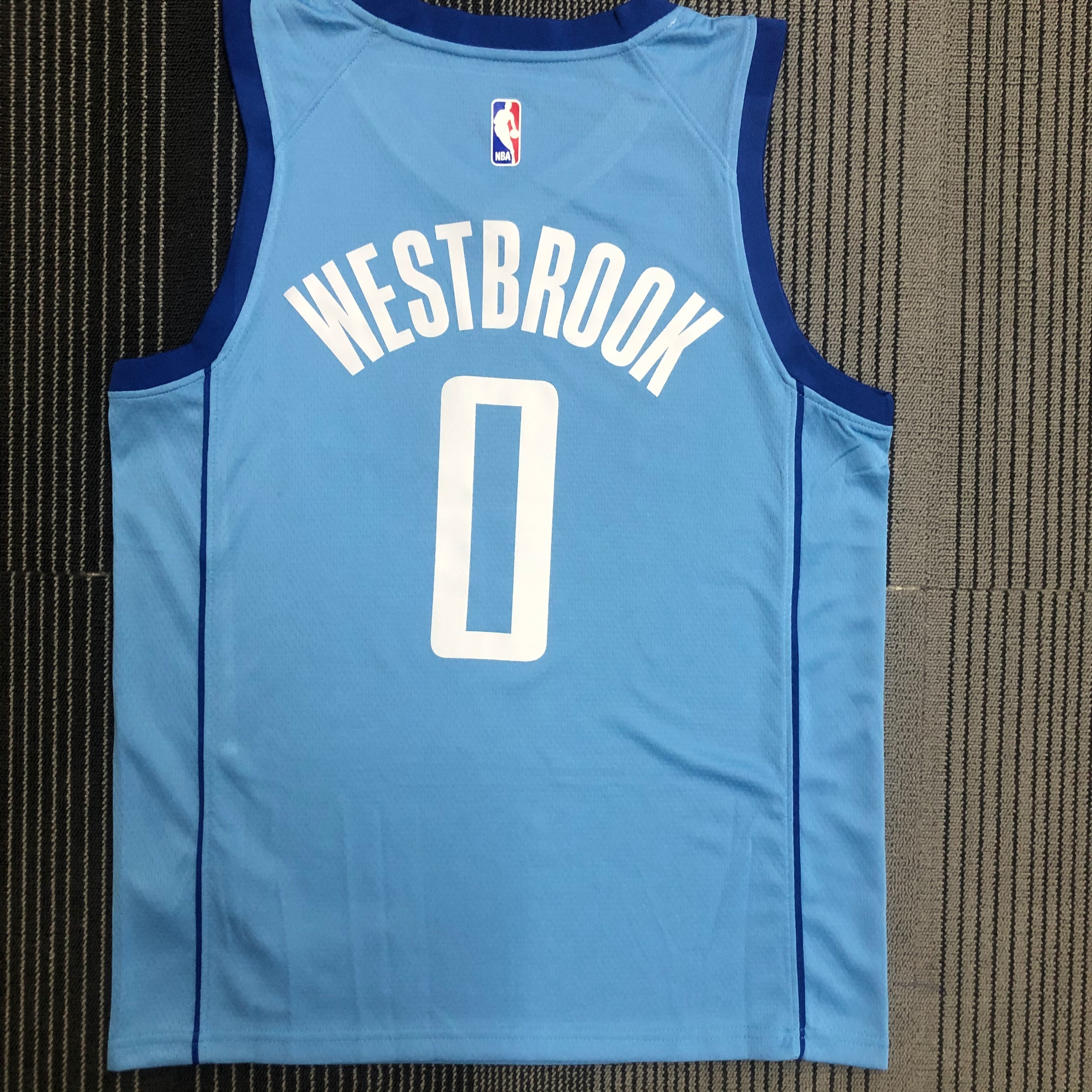 NBA Men Season 2021 Houston Rockets Light Blue City #0 WESTBROOK Jersey High Quality Name and Number Print - leoleo123123