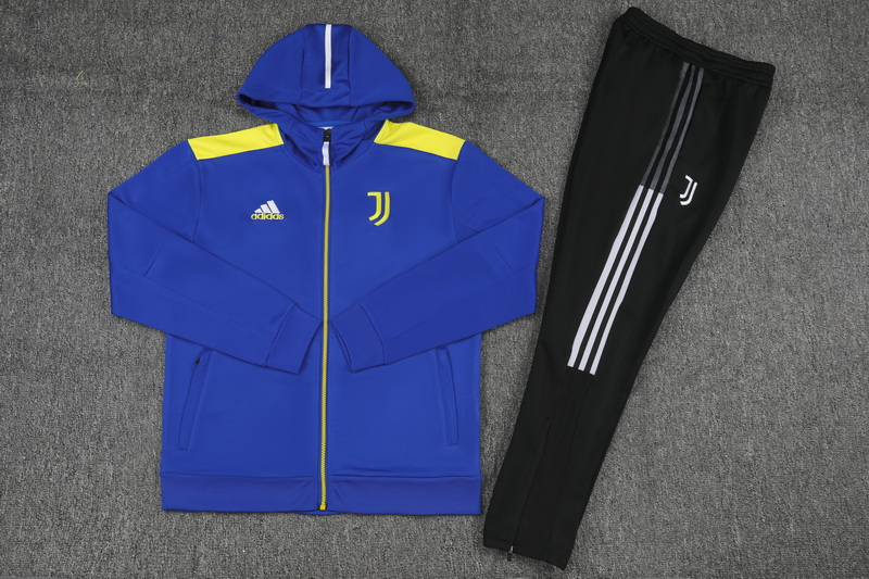 21-22 Juventus Blue Jacket with Cap Tracksuit Thai Quality - leoleo123123