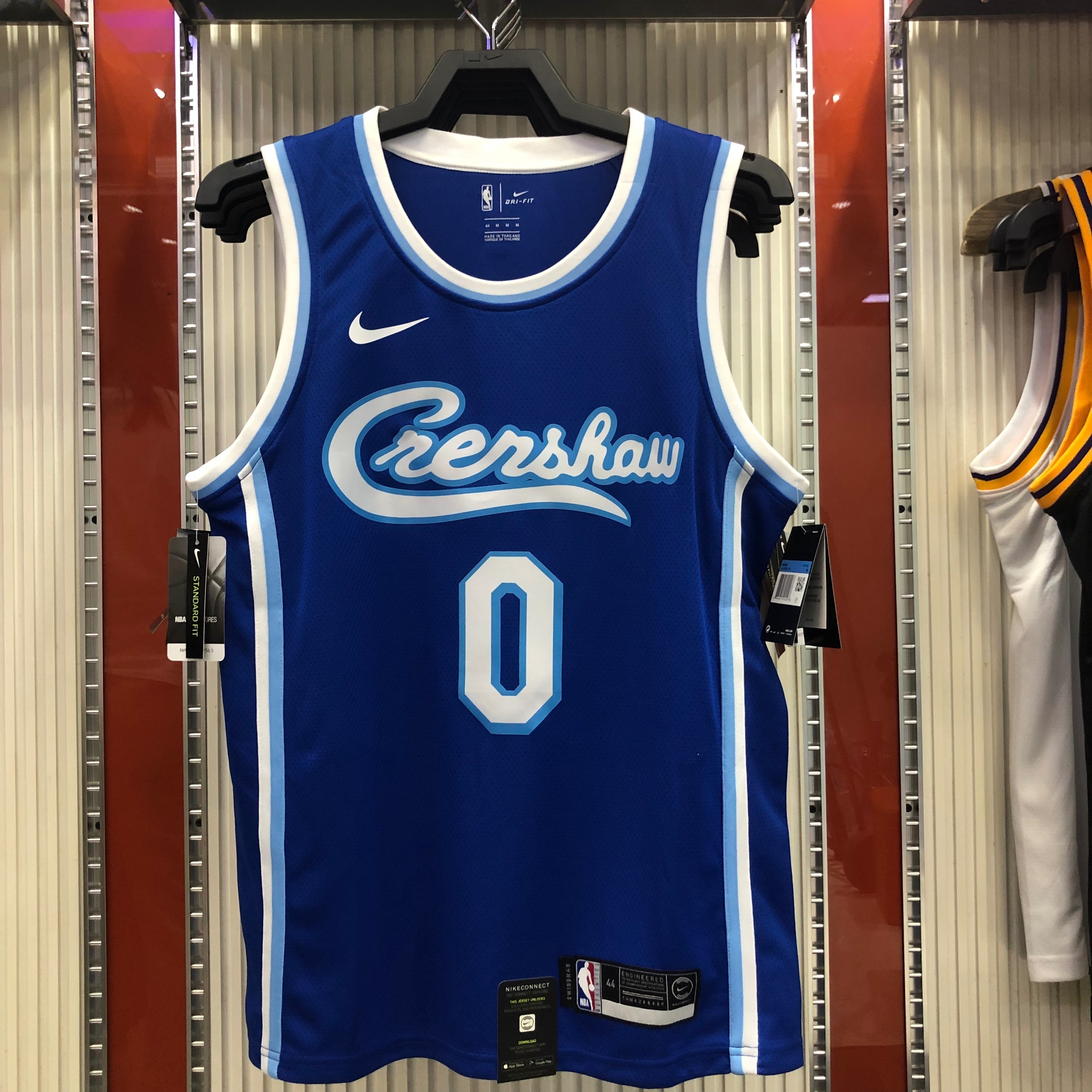 NBA Men Los Angeles Lakers Retro in Latin with Crenshaw #0 KUZMA Blue Round Neck Jersey High Quality Name and Number Print - leoleo123123