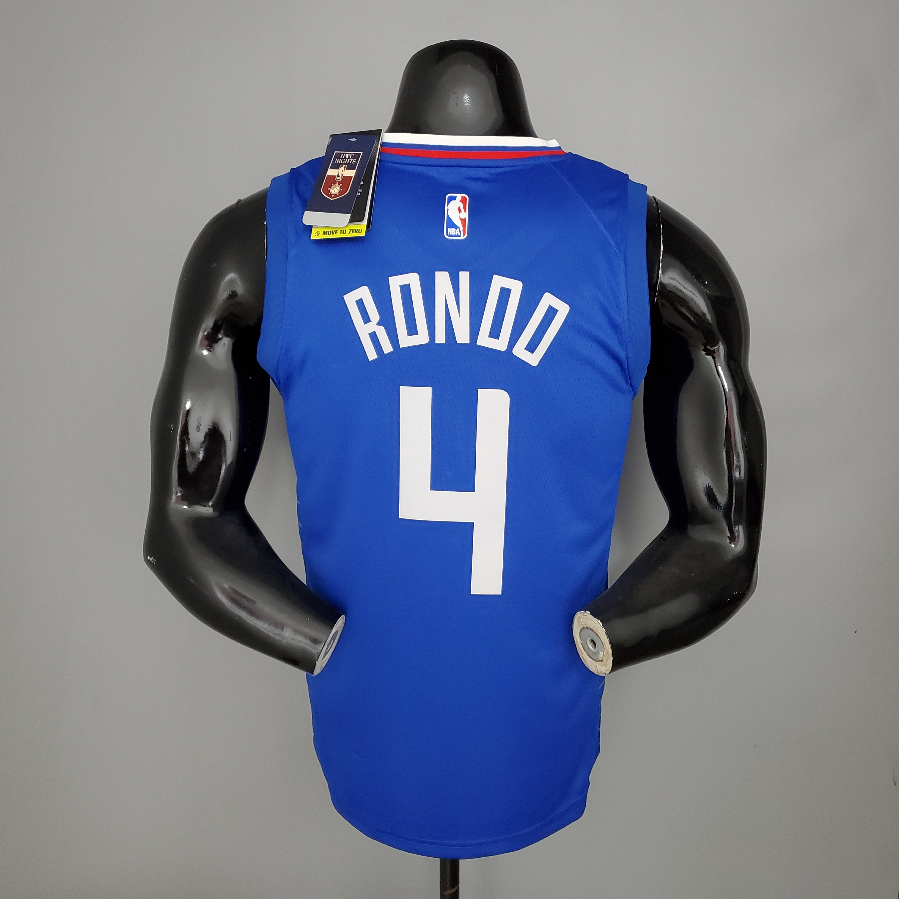 NBA Men Los Angeles Clippers Blue #4 RONDO Jersey High Quality Name and Number Print - leoleo123123