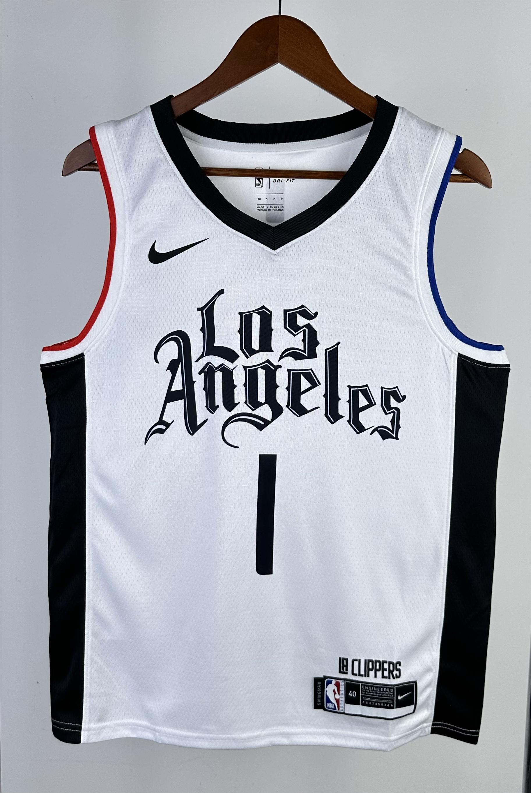 NBA Season 20-21 Men Los Angeles Clippers in Latin White City #1 HARDEN Jersey High Quality Name and Number Print - leoleo123123