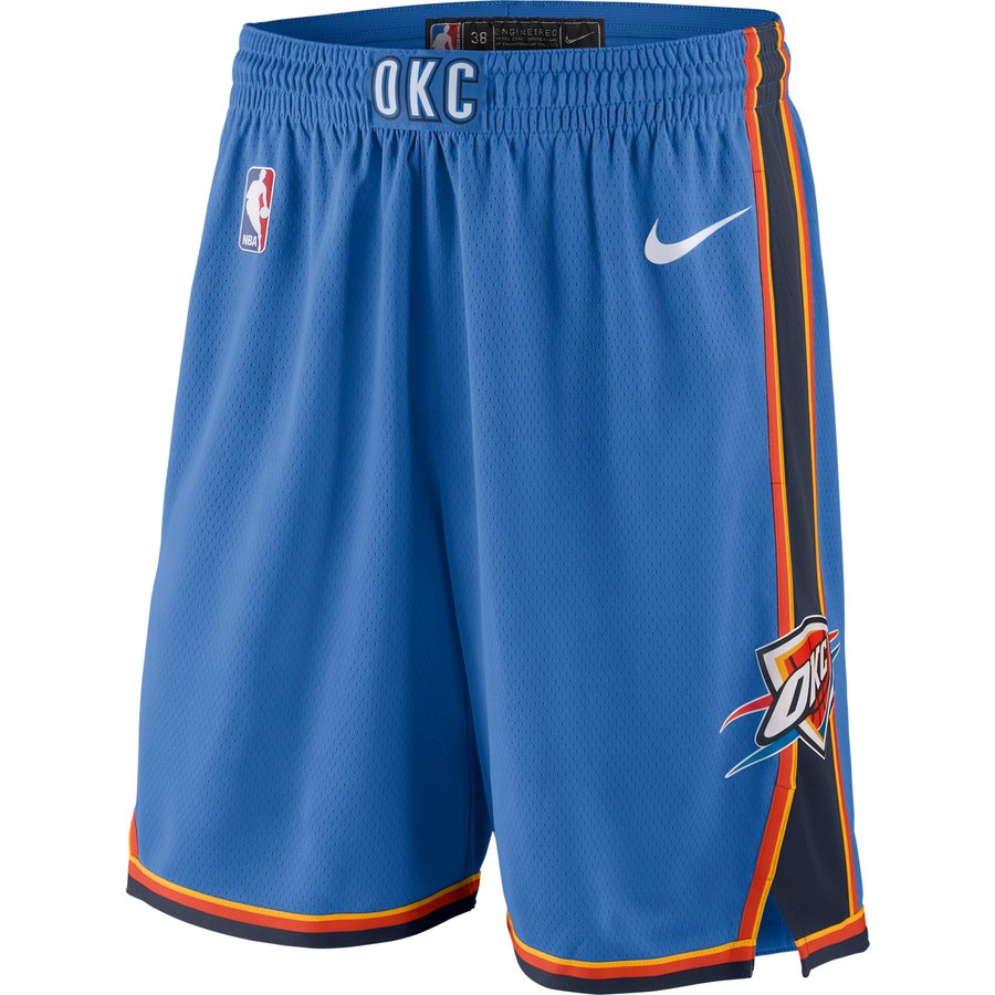 NBA Men Oklahoma City Thunder Blue Pant Short High Quality Name and Number Print - leoleo123123