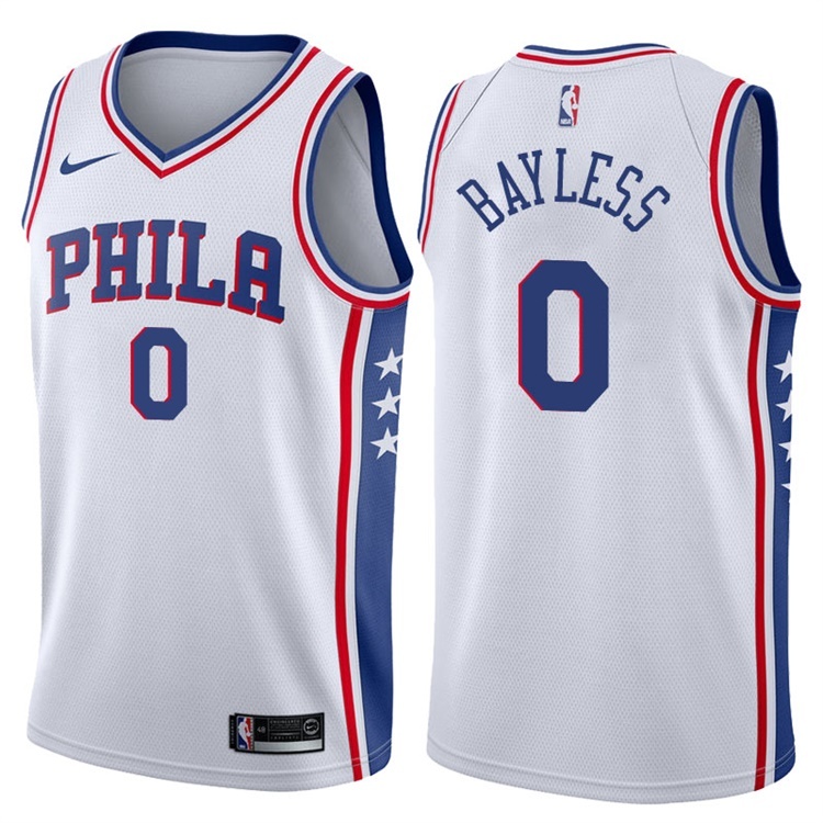 NBA Men Philadelphia 76ers White #0 BAYLESS Jersey High Quality Name and Number Print - leoleo123123