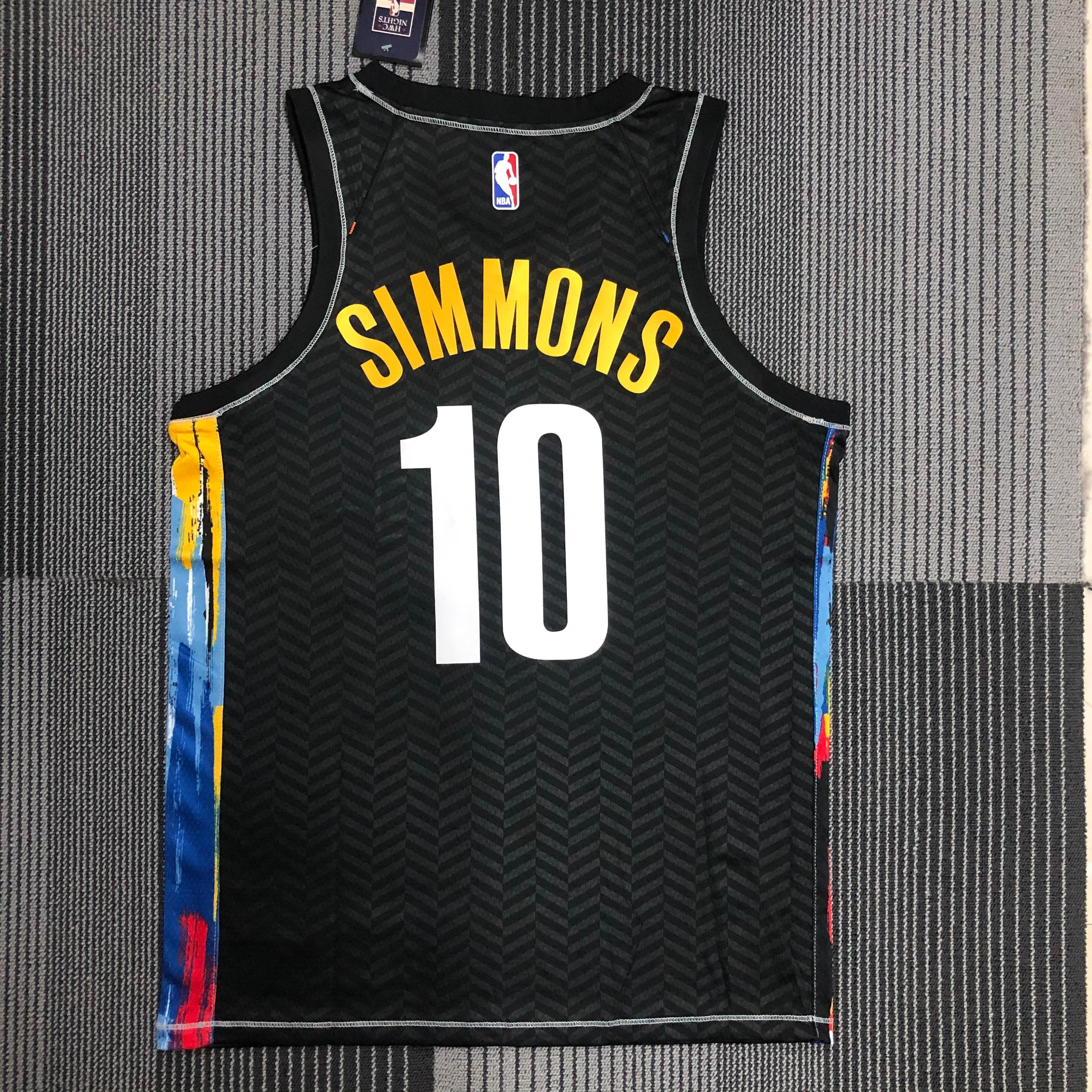 NBA Men Season 2021 Brooklyn Nets Black City #10 SIMMONS Jersey High Quality Name and Number Print - leoleo123123
