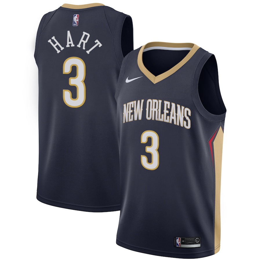 NBA Men New Orleans Pelicans Dark Blue #3 HART Jersey High Quality Name and Number Print - leoleo123123