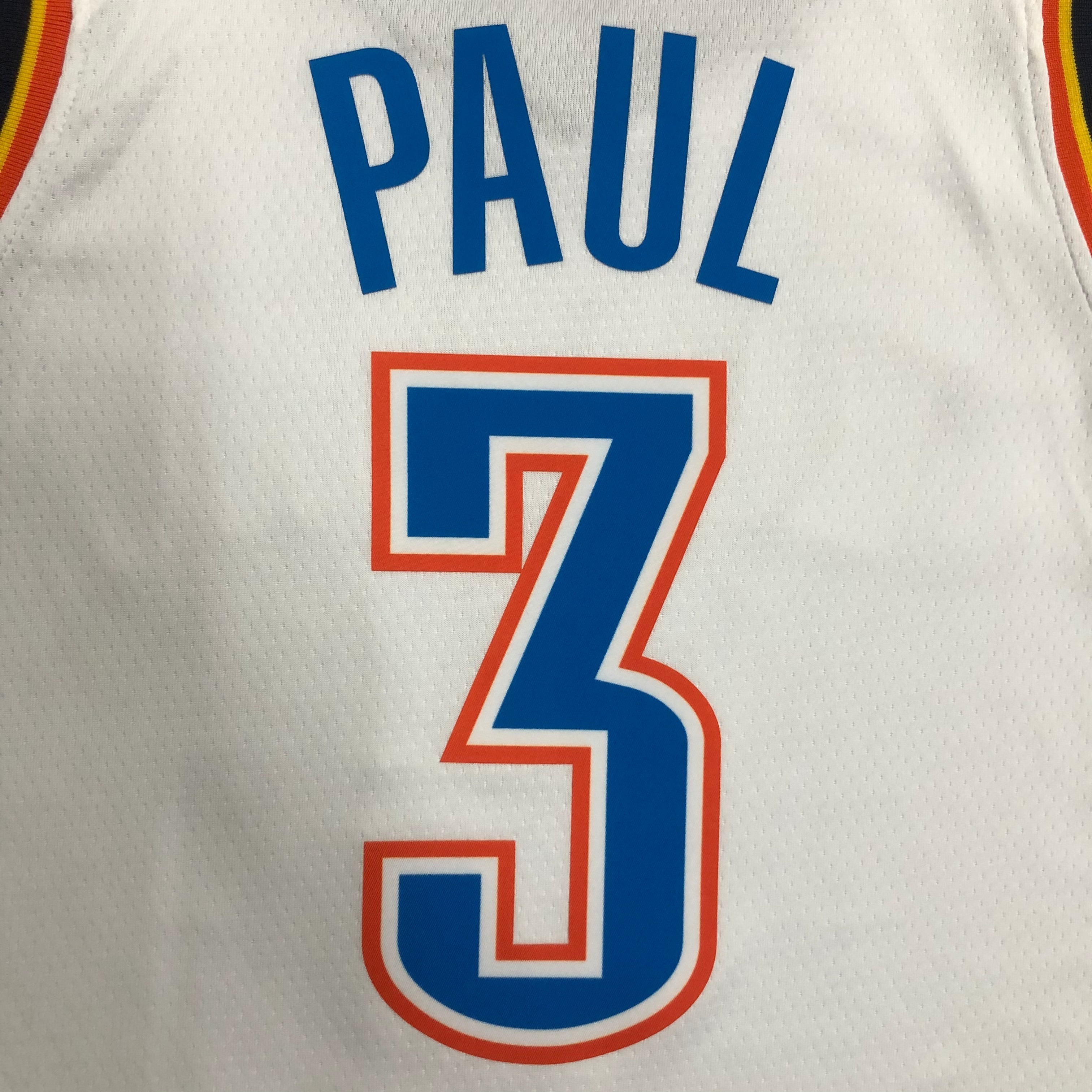 NBA Men Oklahoma City Thunder White #3 PAUL Jersey High Quality Name and Number Print - leoleo123123